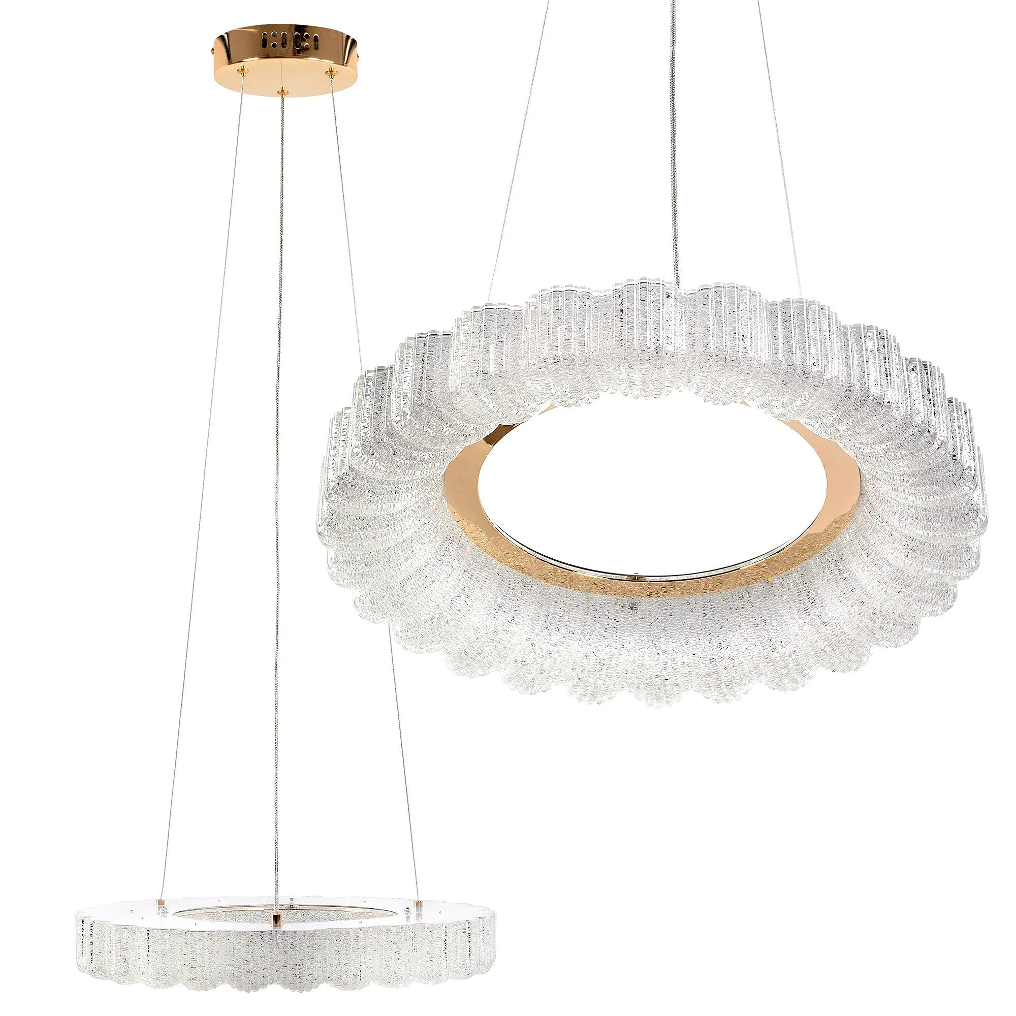 LAMPA WISZĄCA LED MS018-CP Różowe Złoto 40cm 1