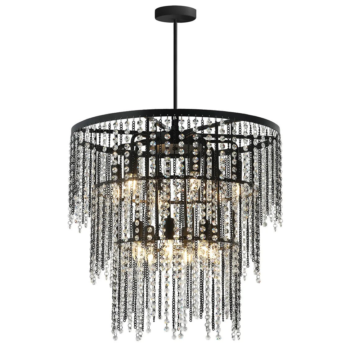 Lampa Kryształowa Wisząca APP1314-CP Czarna 1