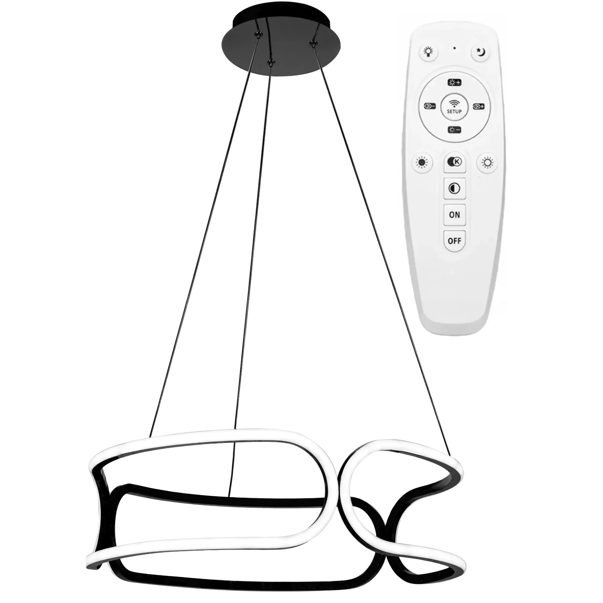 LAMPA SUFITOWA Z PILOTEM PLAFON LED APP790-CP TRIO Czarna 1