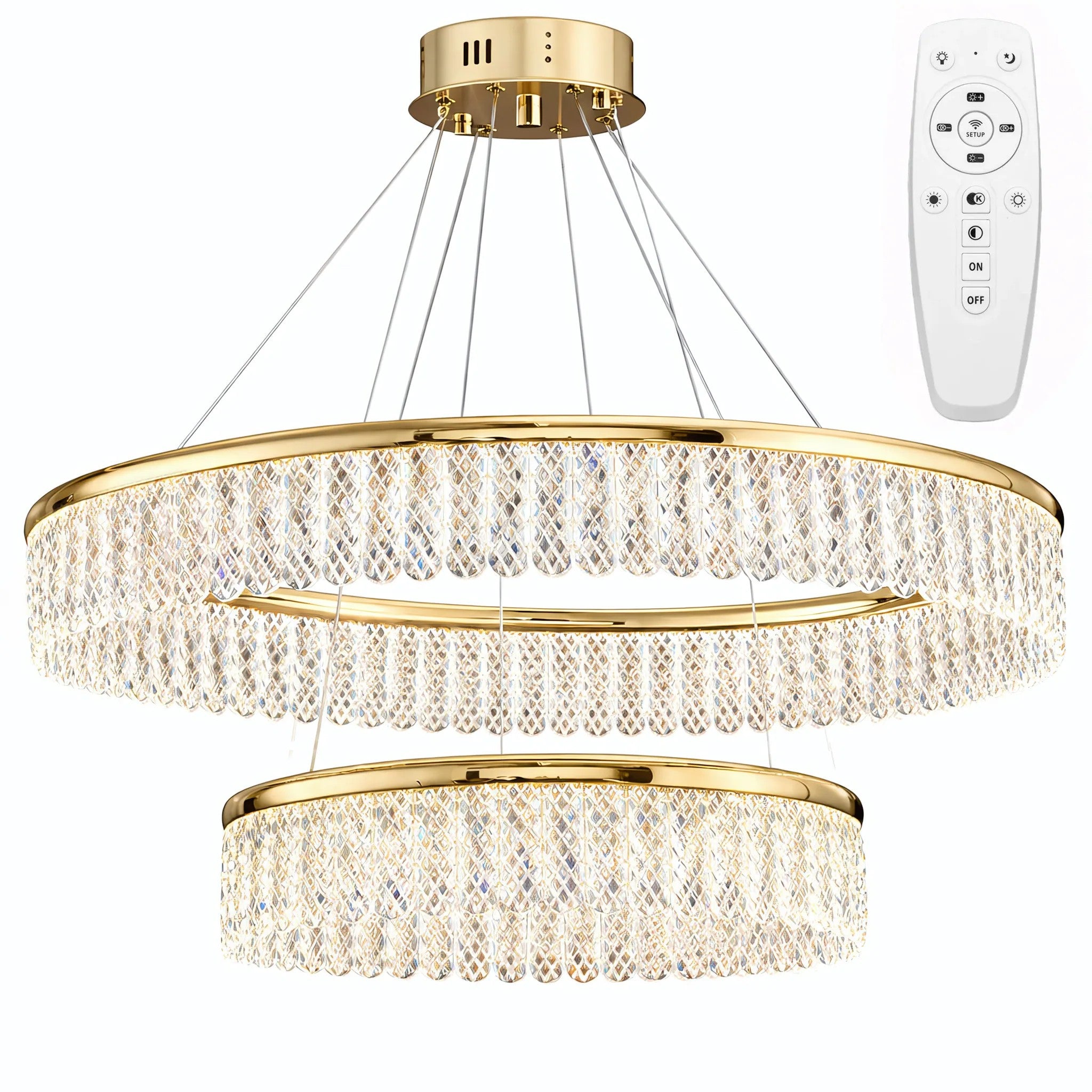 Lampa Wisząca LED APP1750-CP Złota + Pilot 1