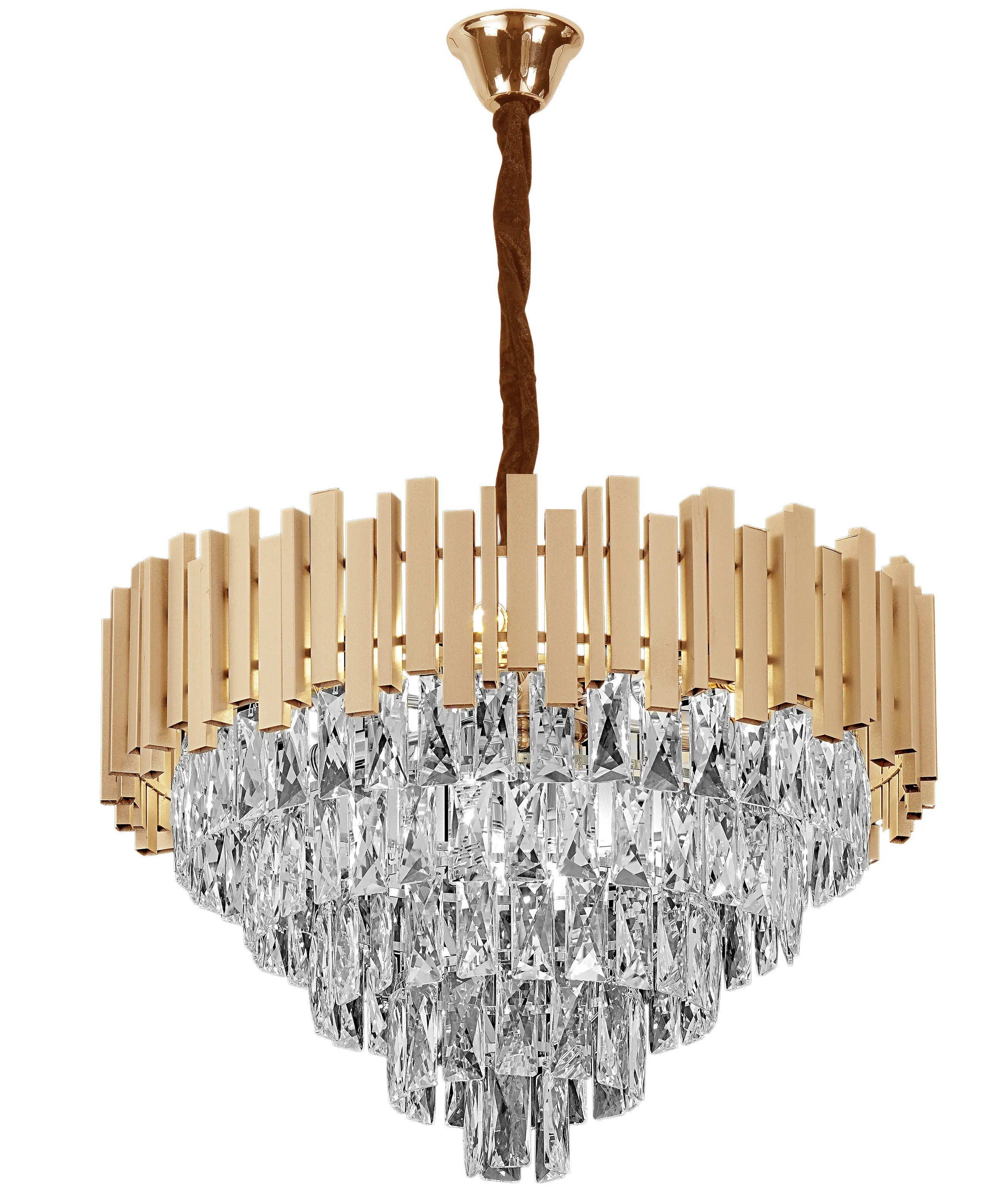 Lampa Wisząca Z Kryształami G050-CP 50CM GOLD 1