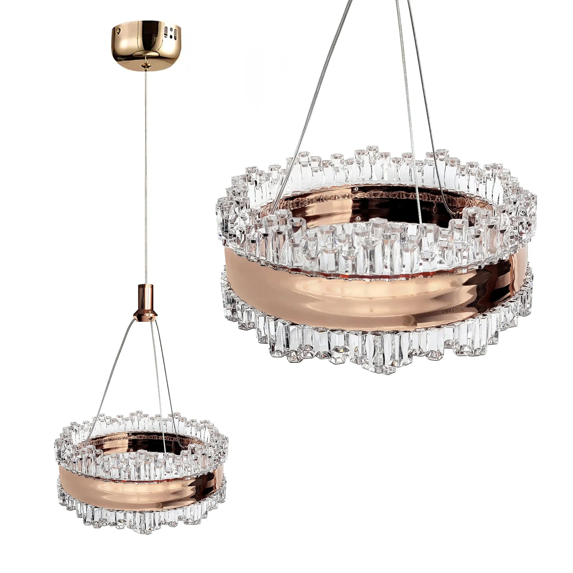 LAMPA WISZĄCA KRYSZTAŁOWA LED LHJ099-CP ZŁOTA 1