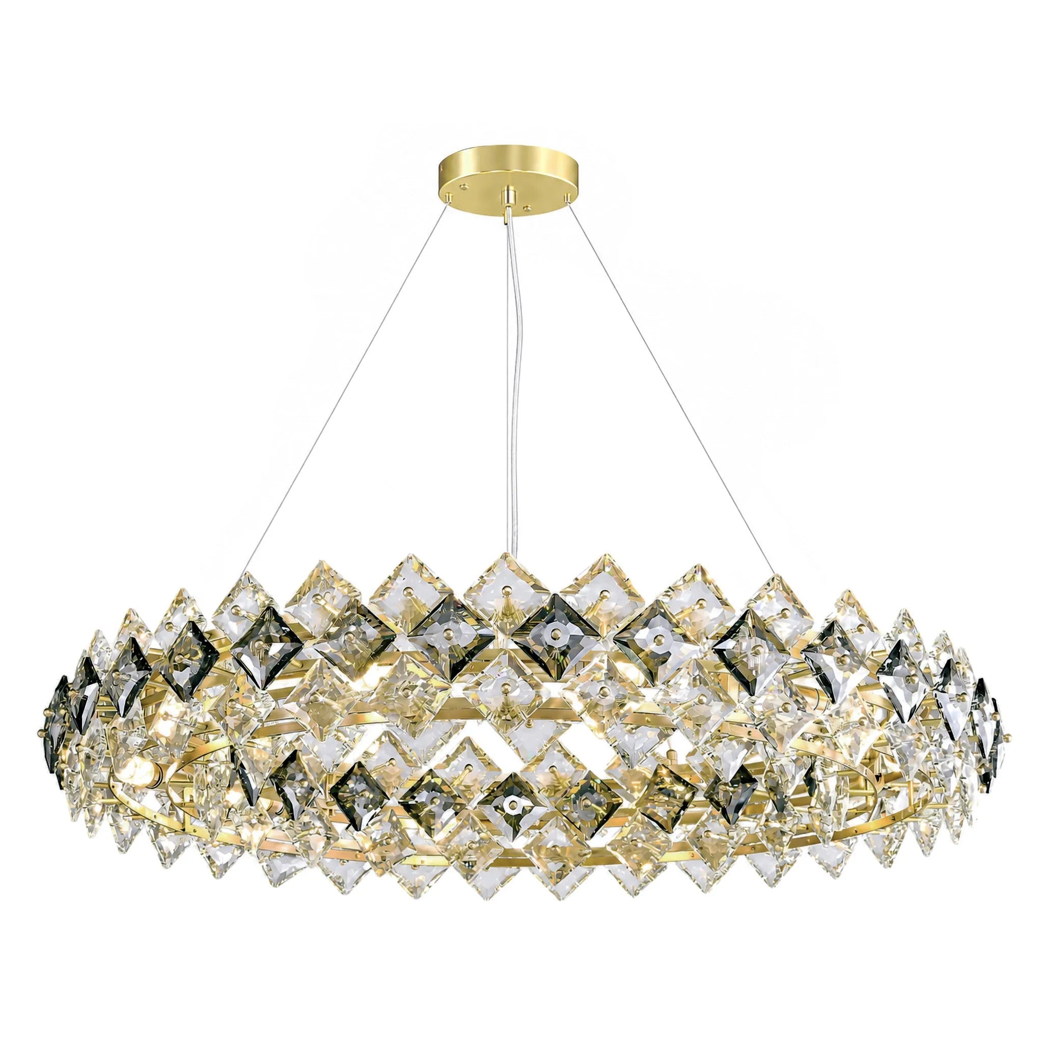 Lampa Wisząca Z Kryształami SWE094-CP 60cm Złota 1