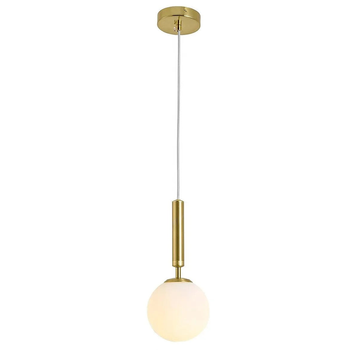 LAMPA WISZĄCA SZKLANA KULA G108-1W ZŁOTA E27 1