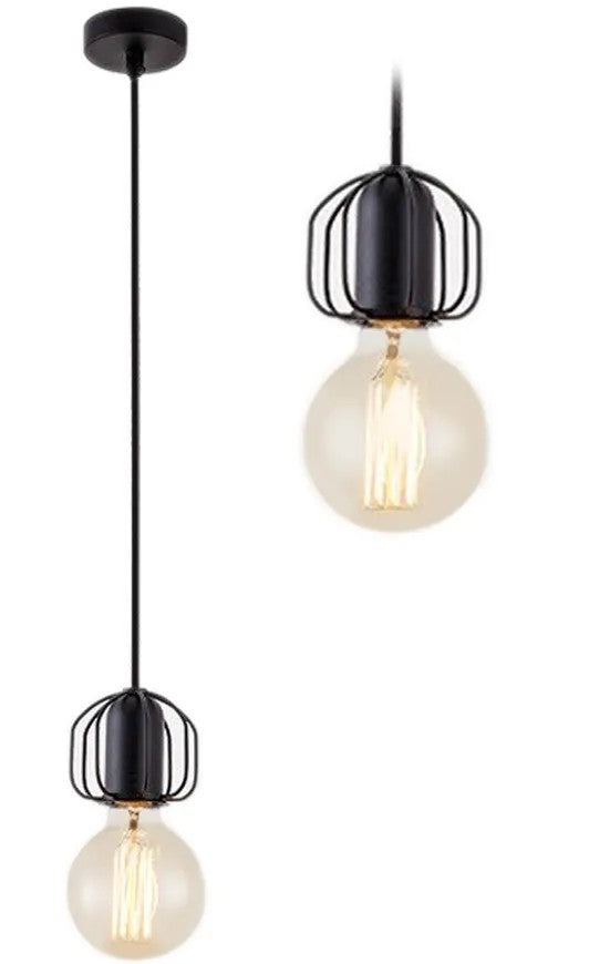 Lampa Sufitowa Wisząca Pojedyncza Loft APP591-1CP Czarna 1