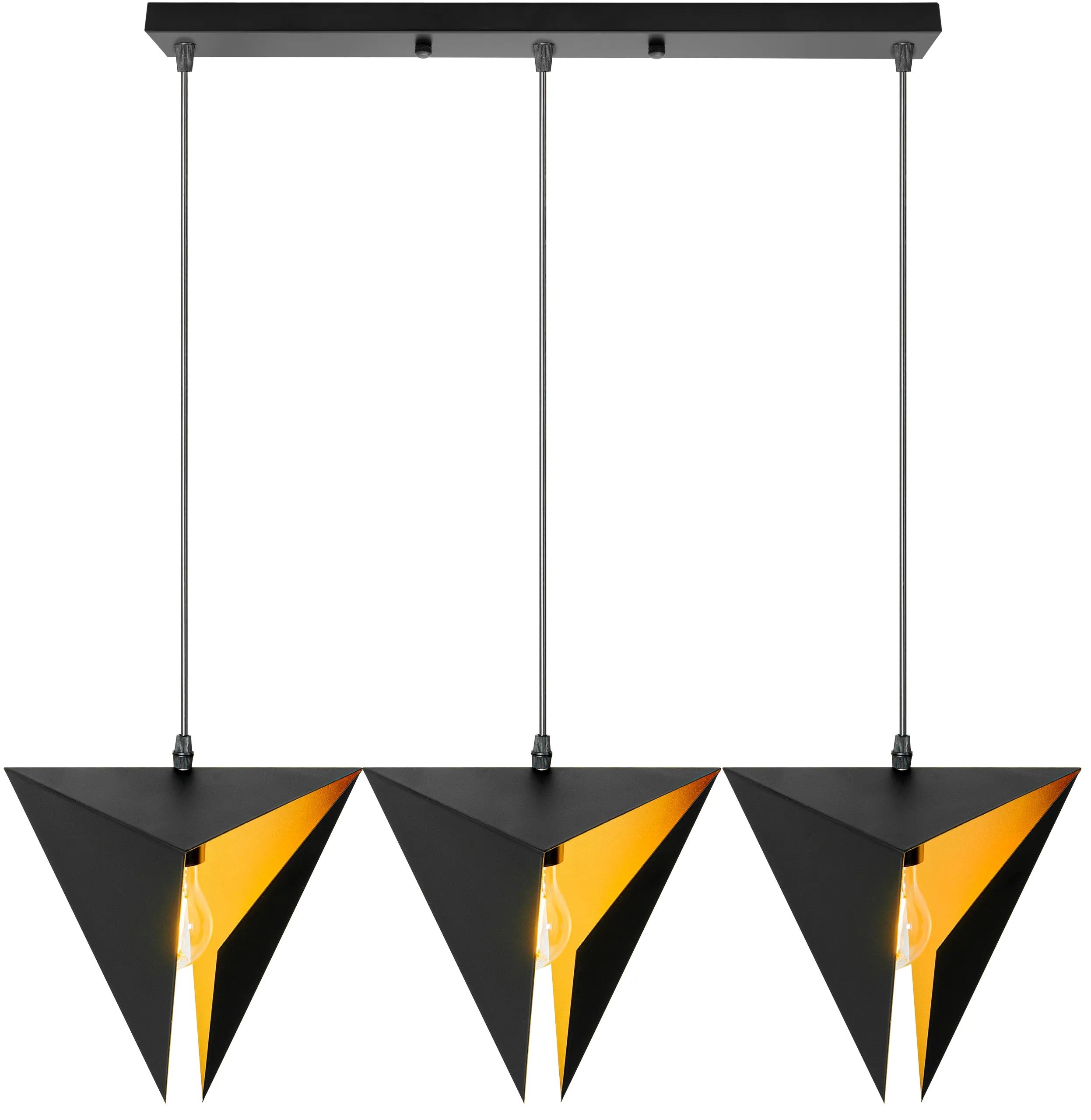 LAMPA TRÓJKĄTNA GEOMETRYCZNA POTRÓJNA APP254-3CP CZARNA 1