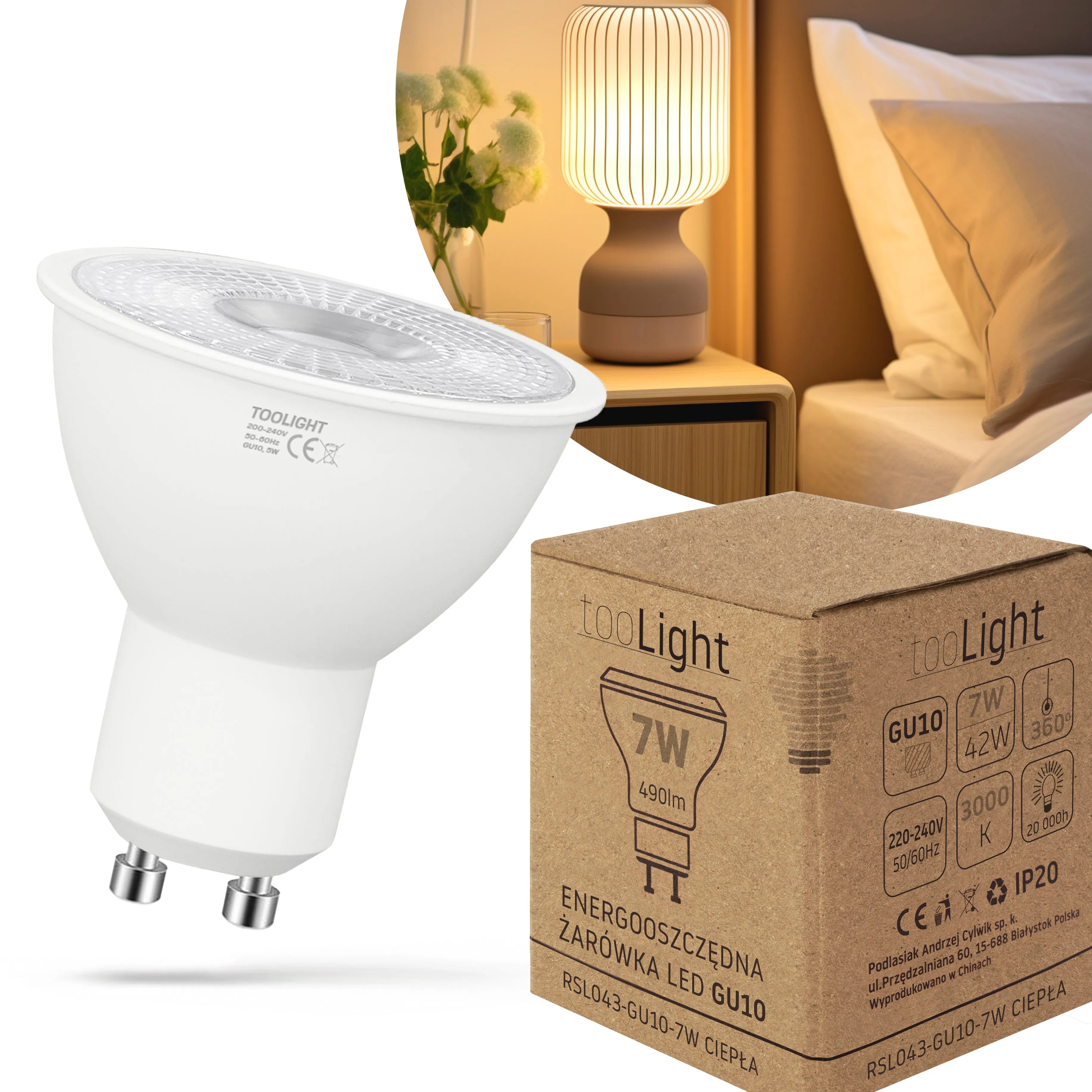 Żarówka LED Ciepła GU10 7W RSL043 1