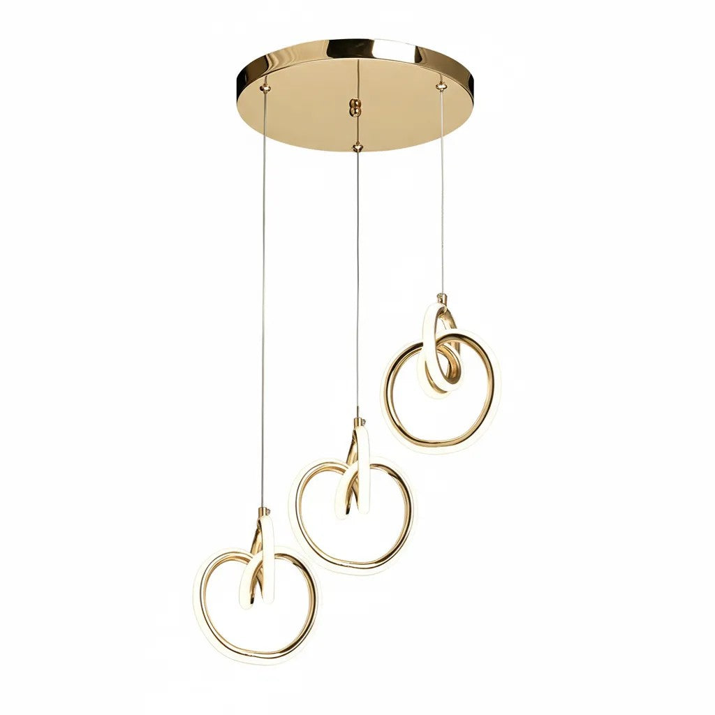 LAMPA SUFITOWA WISZĄCA LED LHJ093-3CP ZŁOTA 1