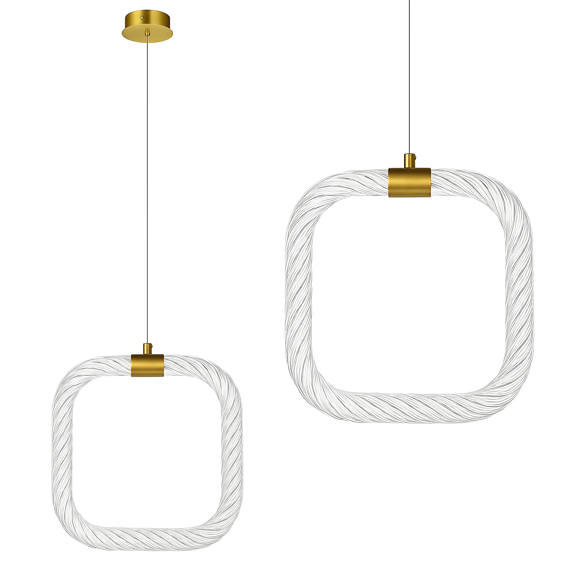 LAMPA SUFITOWA WISZĄCA LED LHJ056-CP1 ZŁOTA SZCZOTKOWANA 1