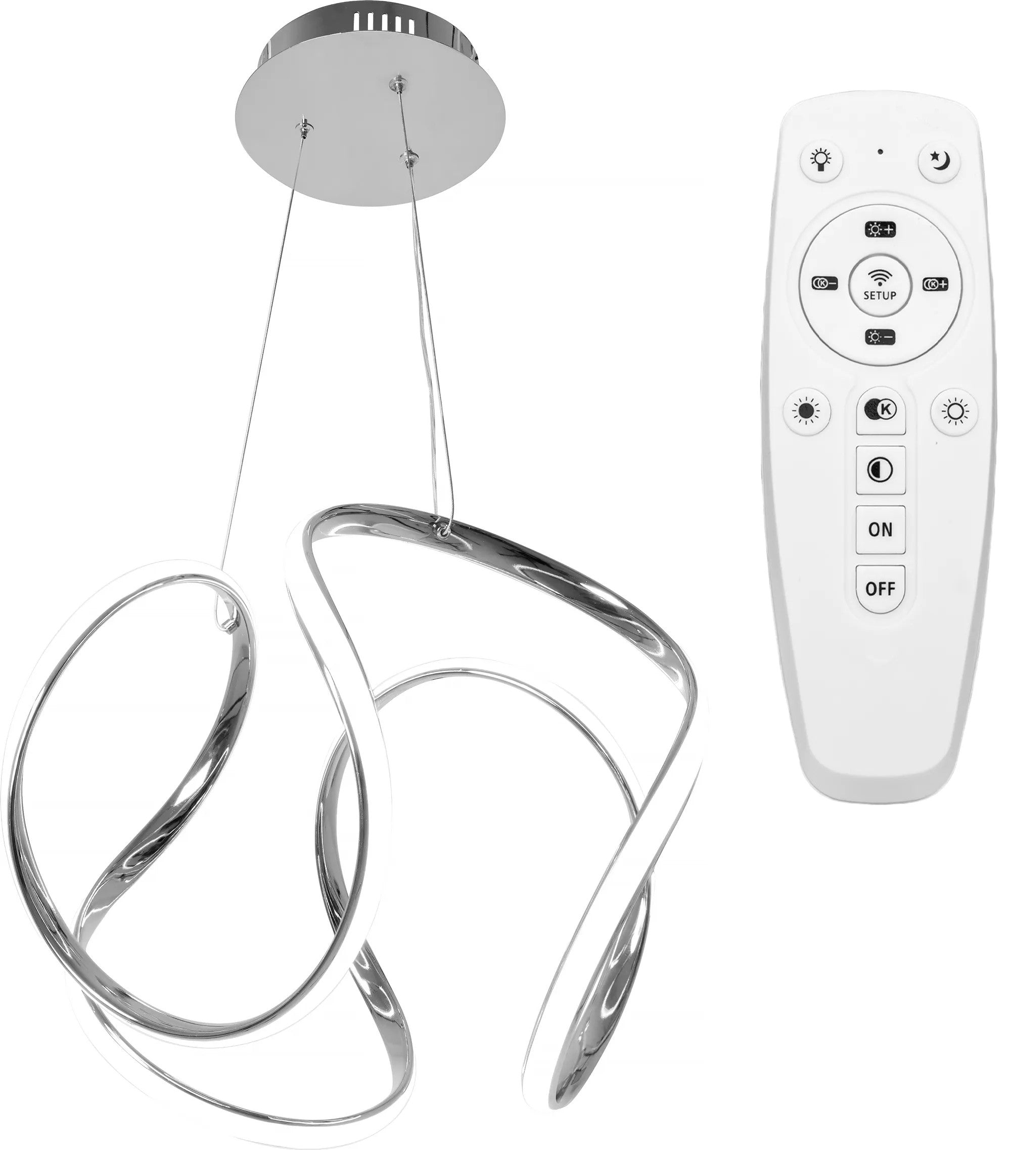 Lampa Sufitowa Wisząca Nowoczesna LED + PILOT APP385-CP CHROM 1