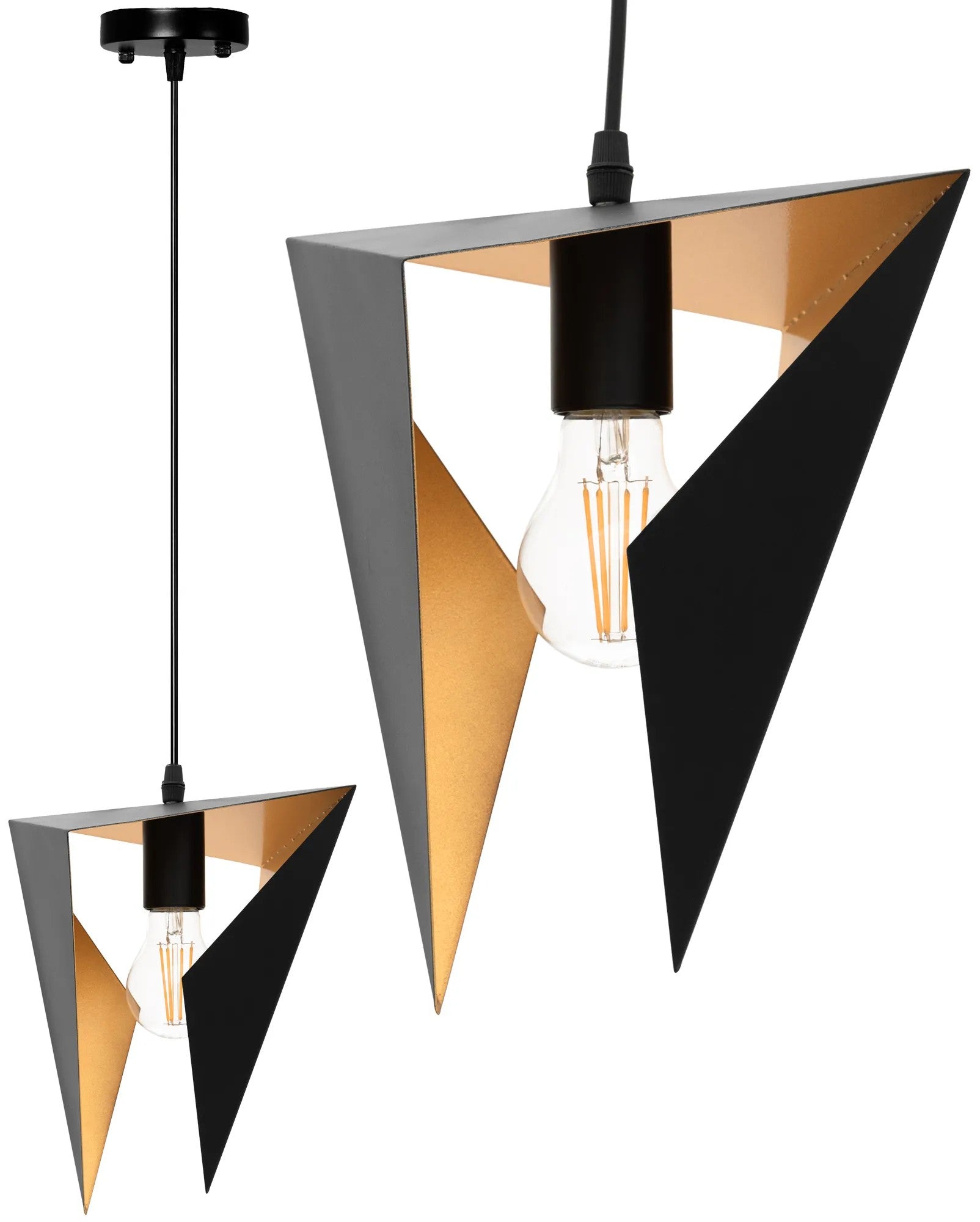LAMPA SUFITOWA TRÓJKĄTNA GEOMETRYCZNA APP253-1CP CZARNA 1