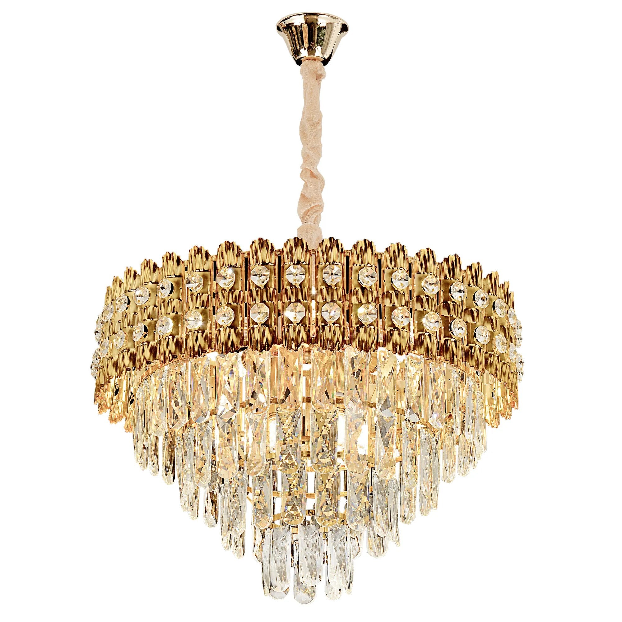 Lampa Wisząca Z Kryształami G058-CP 60CM ZŁOTA 1