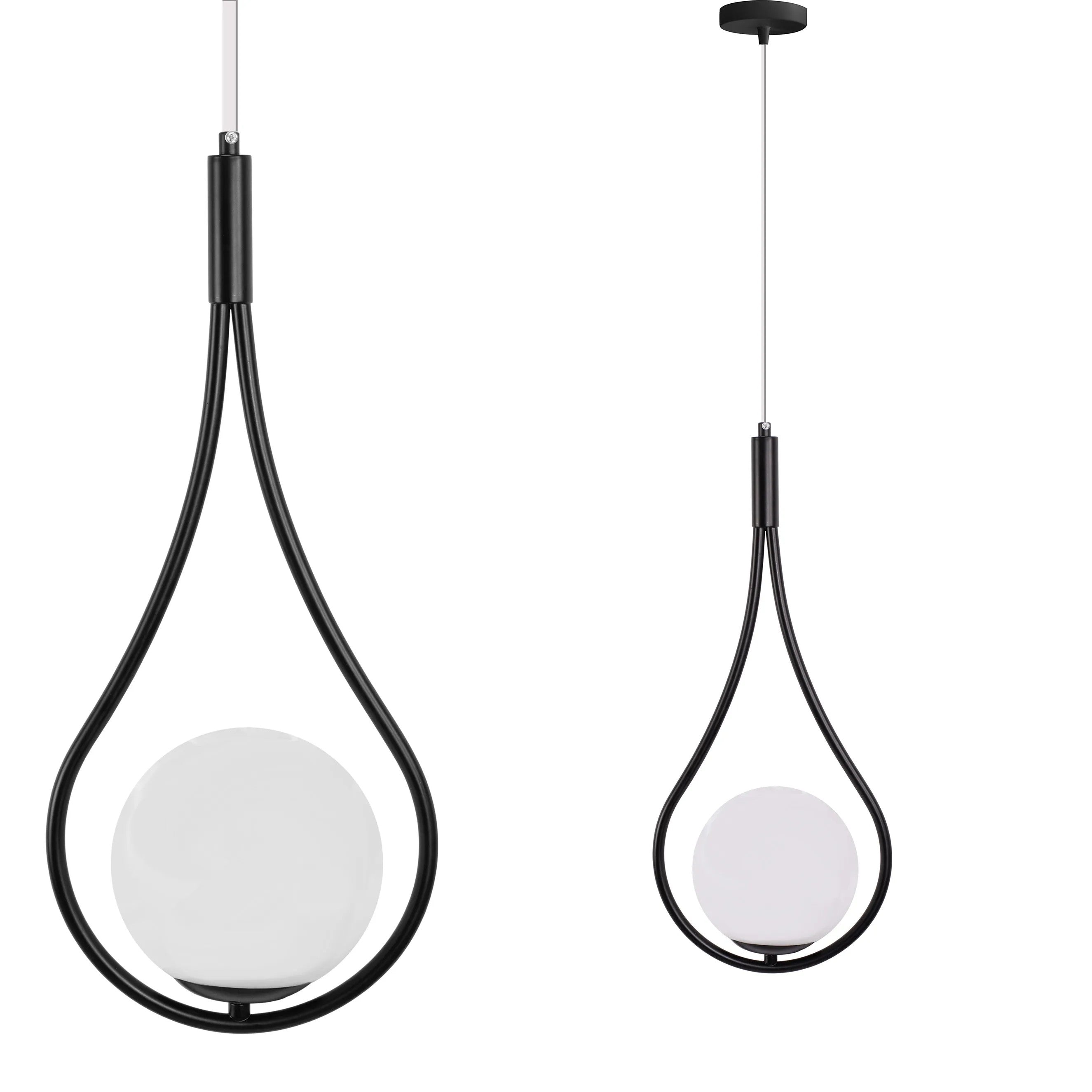 LAMPA WISZĄCA SZKLANA KULA G111-1W CZARNA E27 1