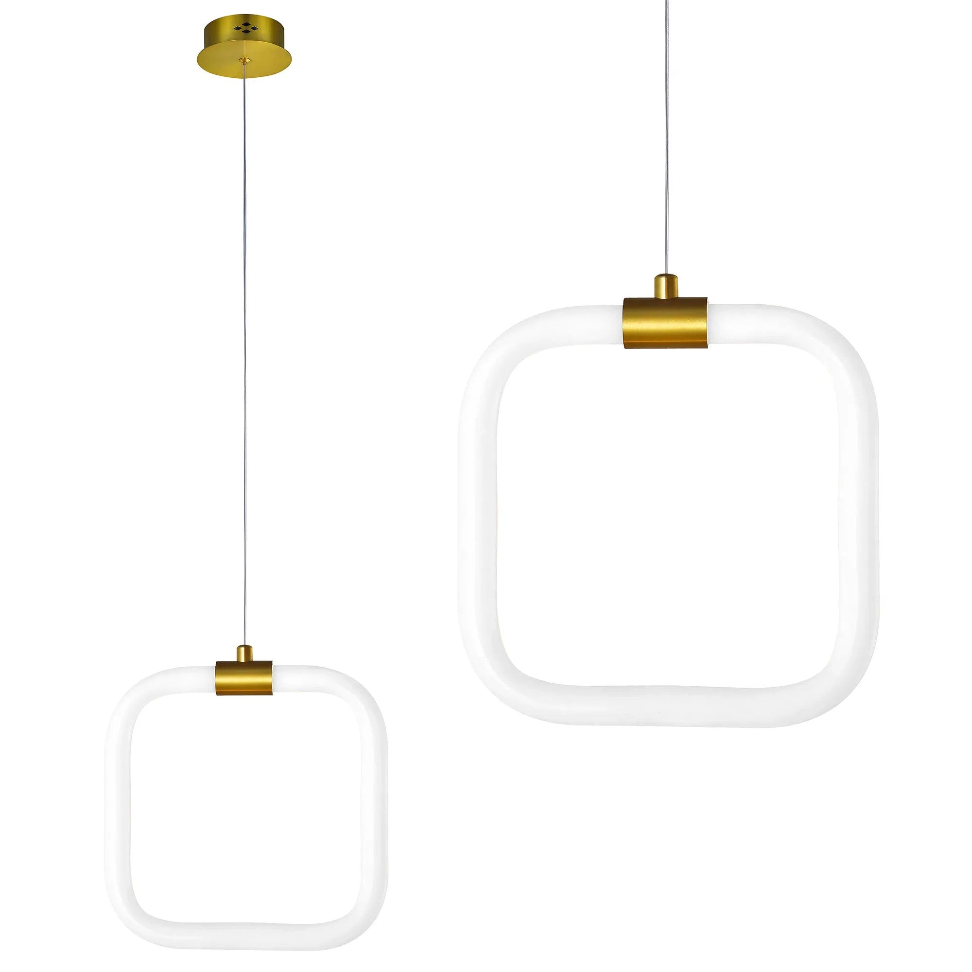 LAMPA SUFITOWA WISZĄCA LED LHJ057-CP1 ZŁOTA SZCZOTKOWANA 1