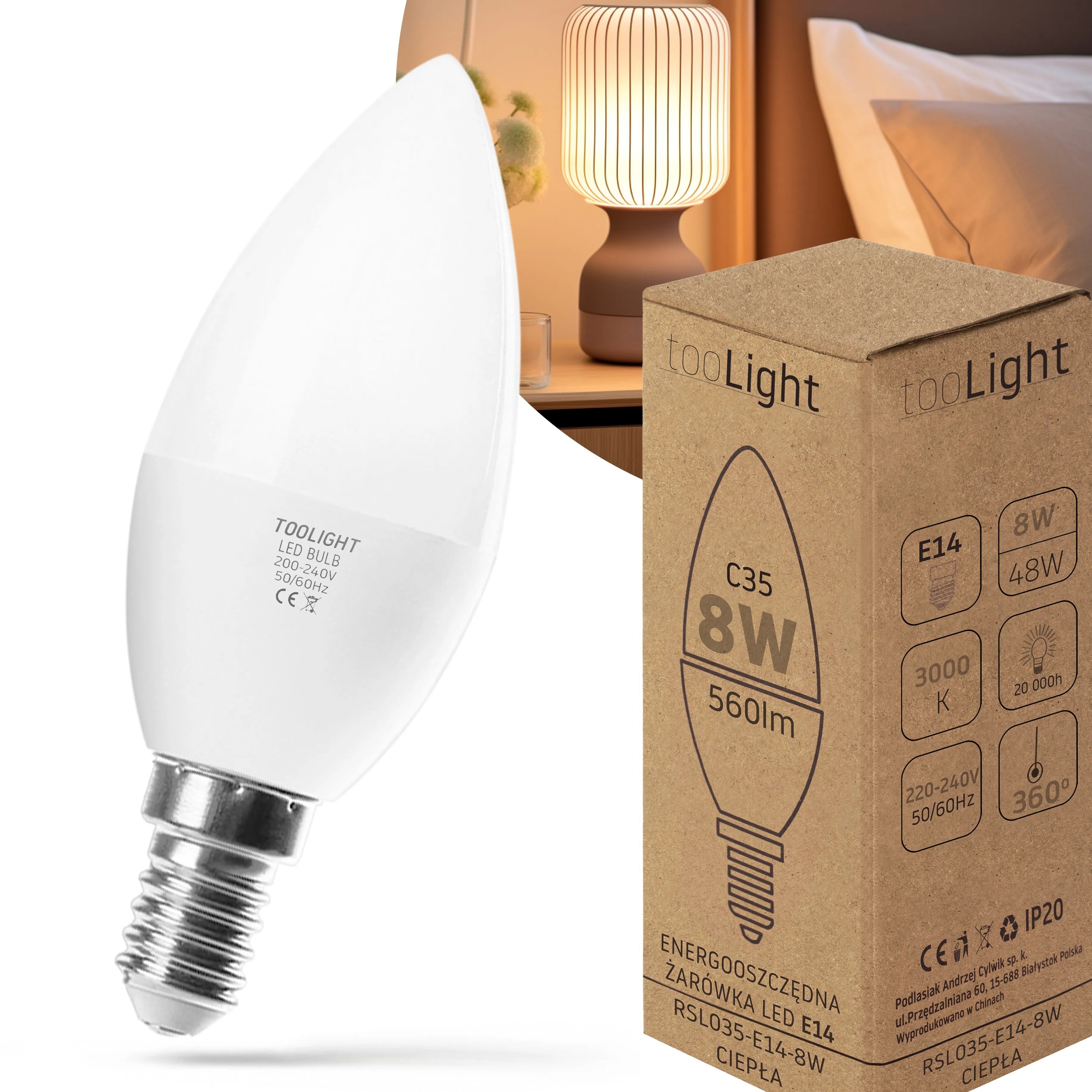 Żarówka LED Ciepła E-14 8W RSL035 1