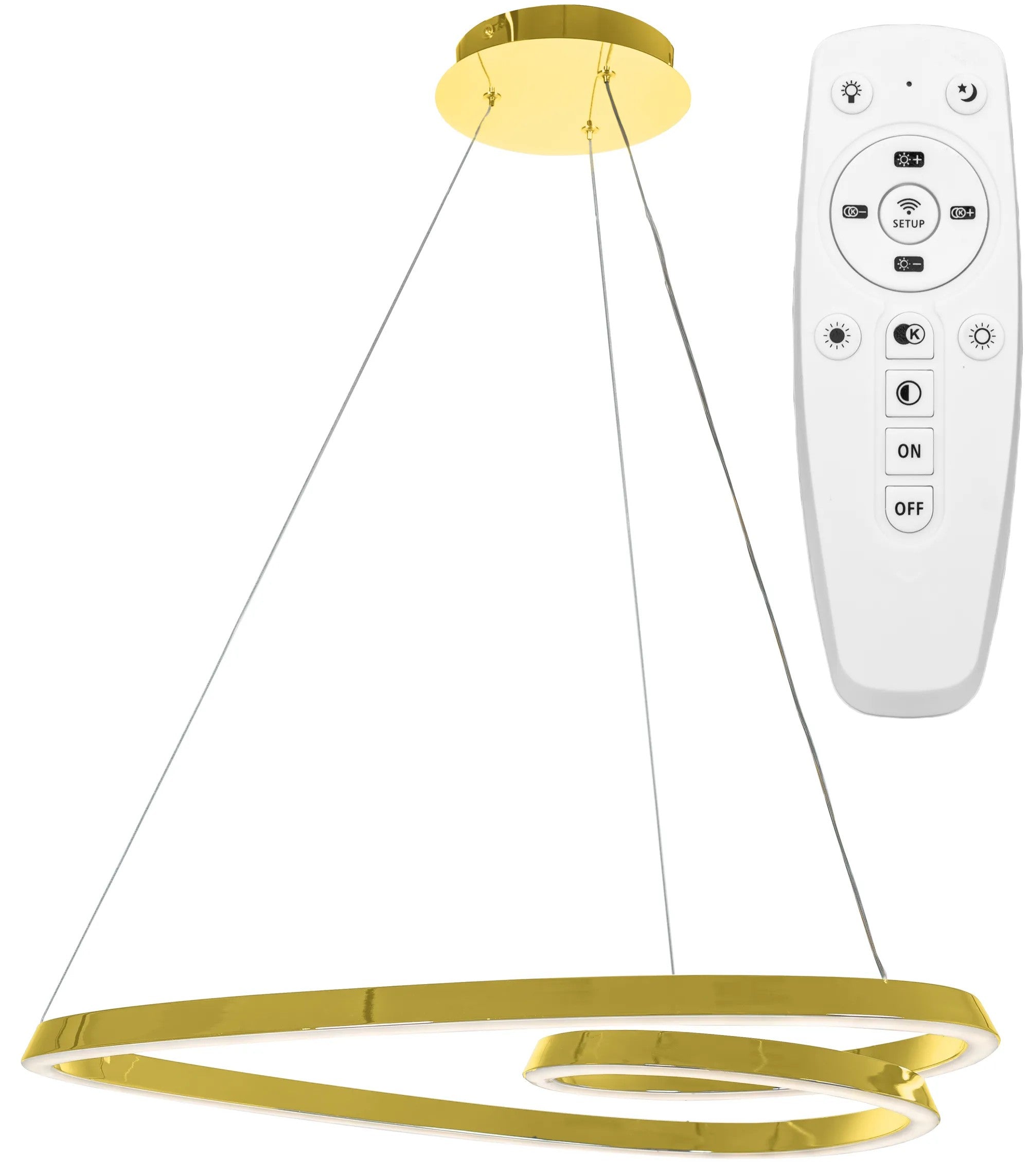 Lampa Sufitowa Wisząca Loop LED APP797-cp Złota + Pilot 1
