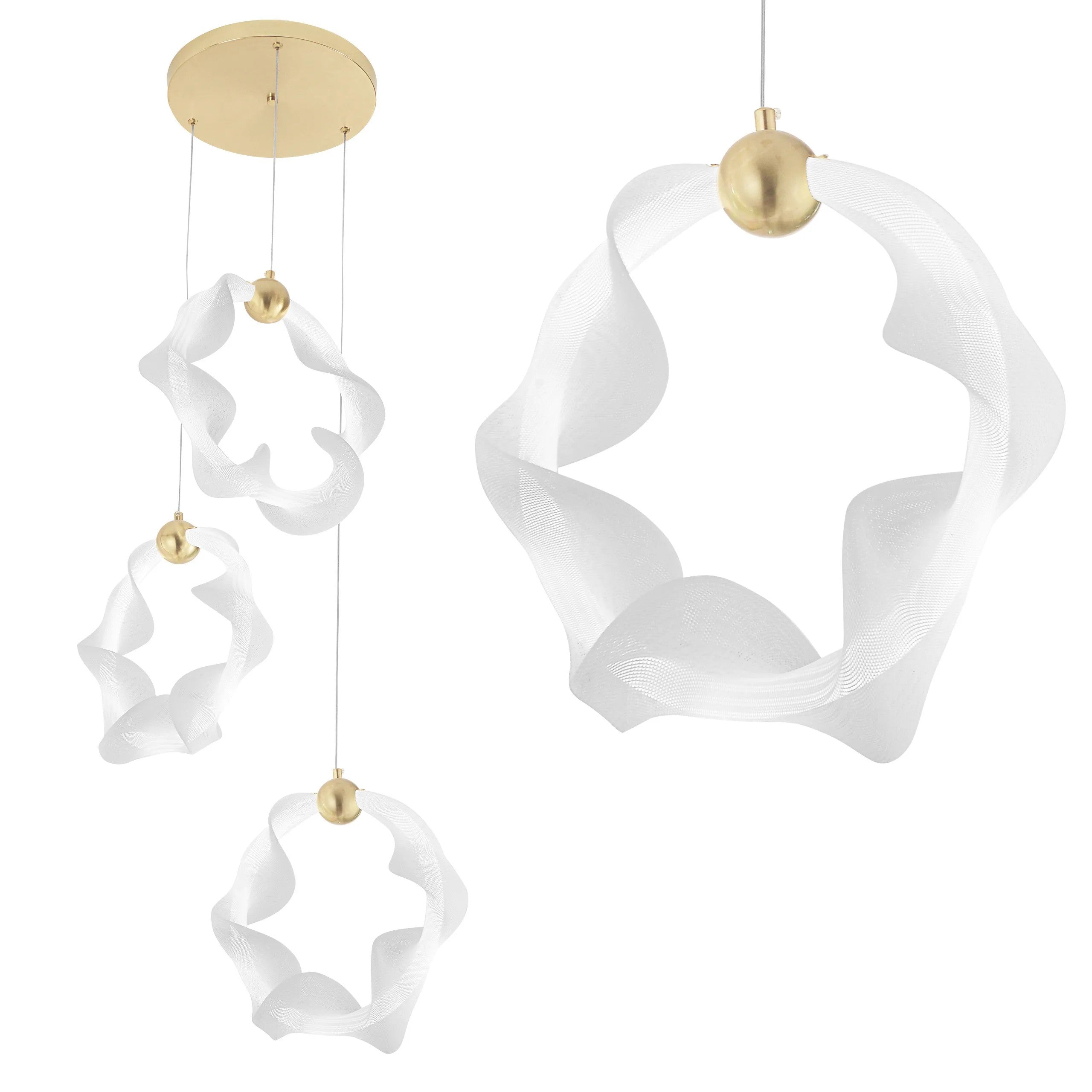 LAMPA WISZĄCA LED G012-3CPR ZŁOTA 1