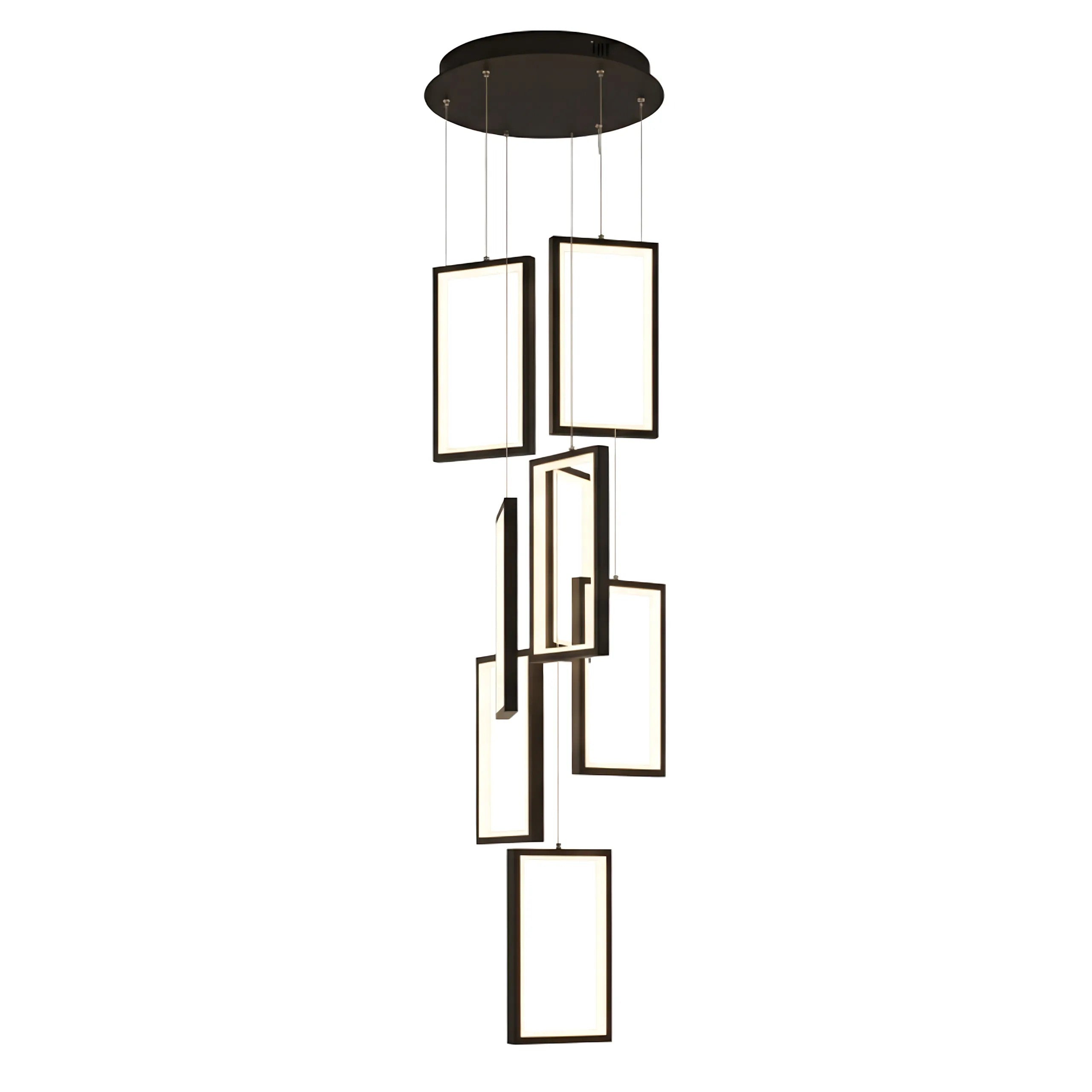 LAMPA SUFITOWA WISZĄCA LED LHJ089-7CP CZARNA 1