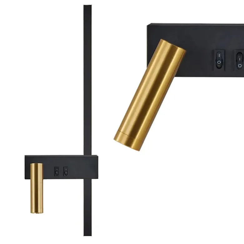 LAMPA ŚCIENNA KINKIET APP1439-2-W LEWY BLACK GOLD 1