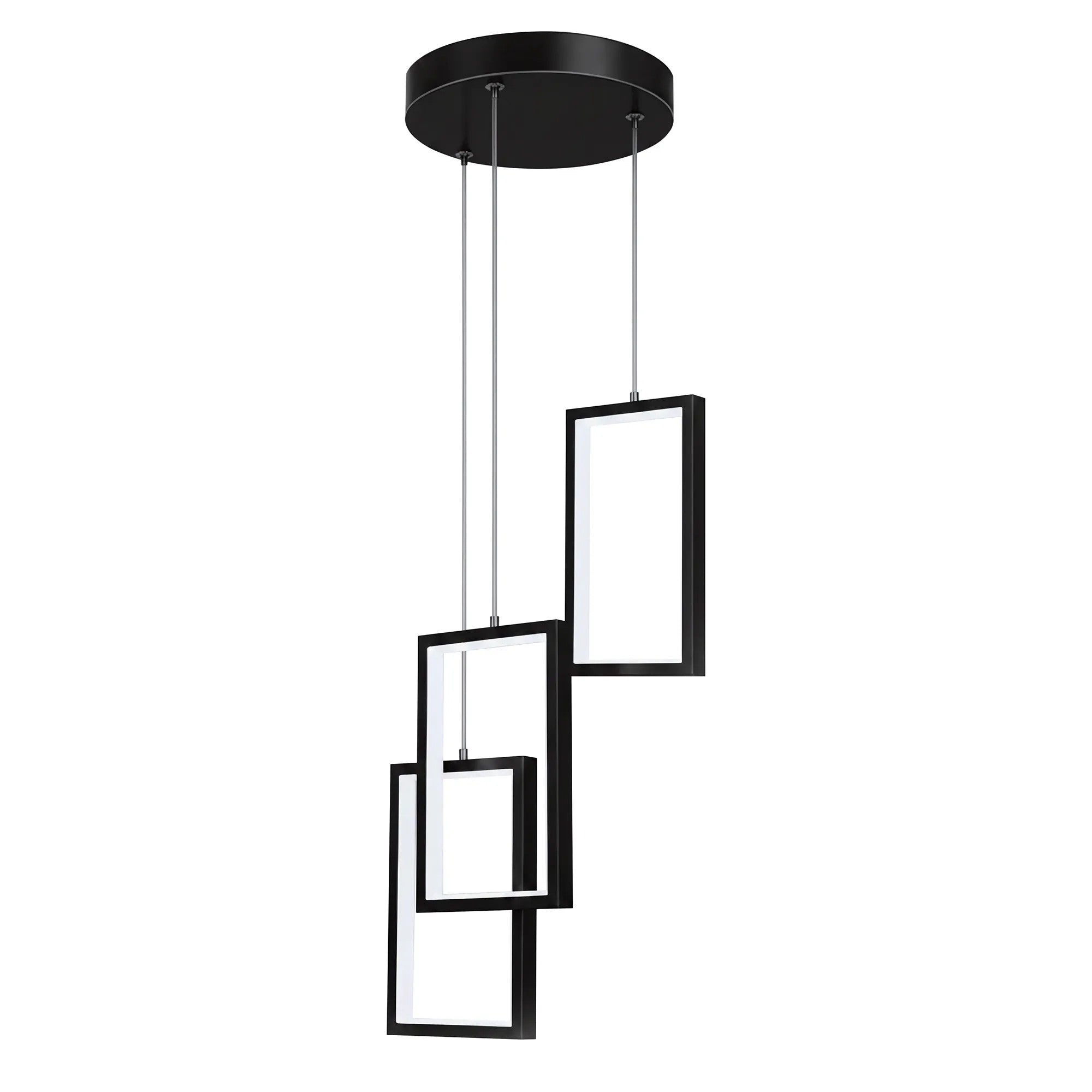 LAMPA SUFITOWA WISZĄCA LED LHJ087-3CP CZARNA 1