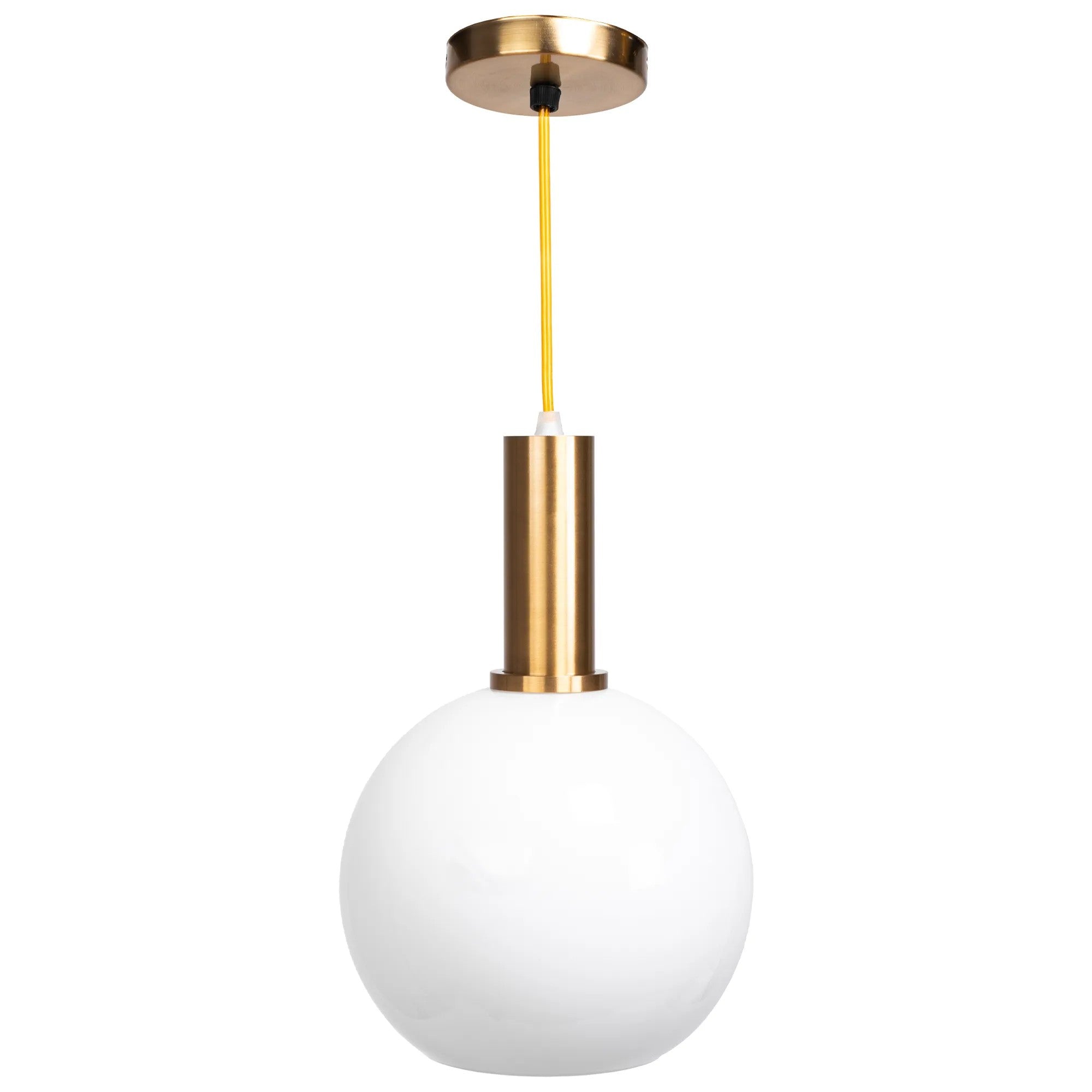 Lampa Wisząca Szklana Kula Mleczna APP666-1CP Złota 1