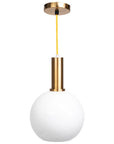 Lampa Wisząca Szklana Kula Mleczna APP666-1CP Złota 1