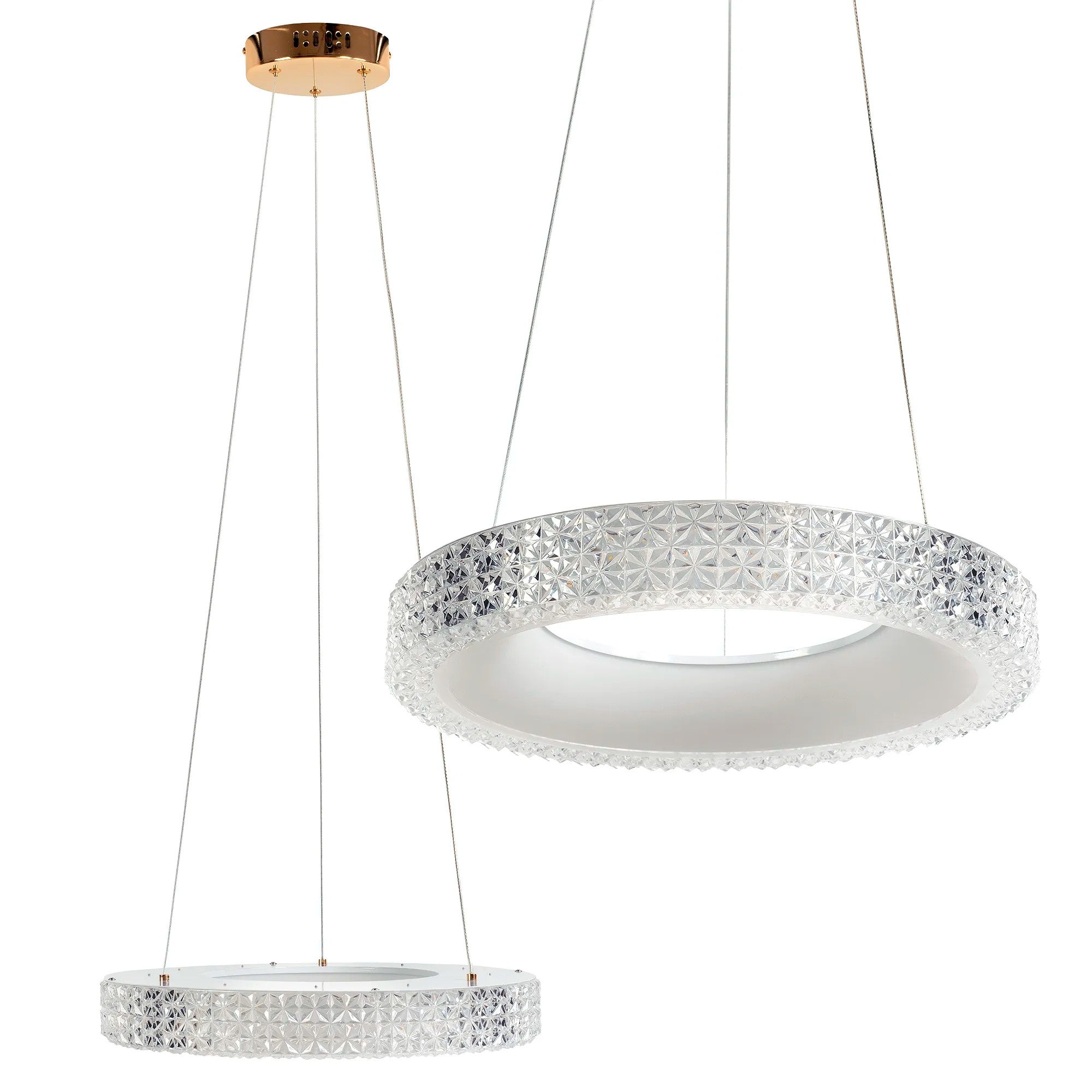 LAMPA WISZĄCA LED MS001-CP Różowe Złoto 40cm 1