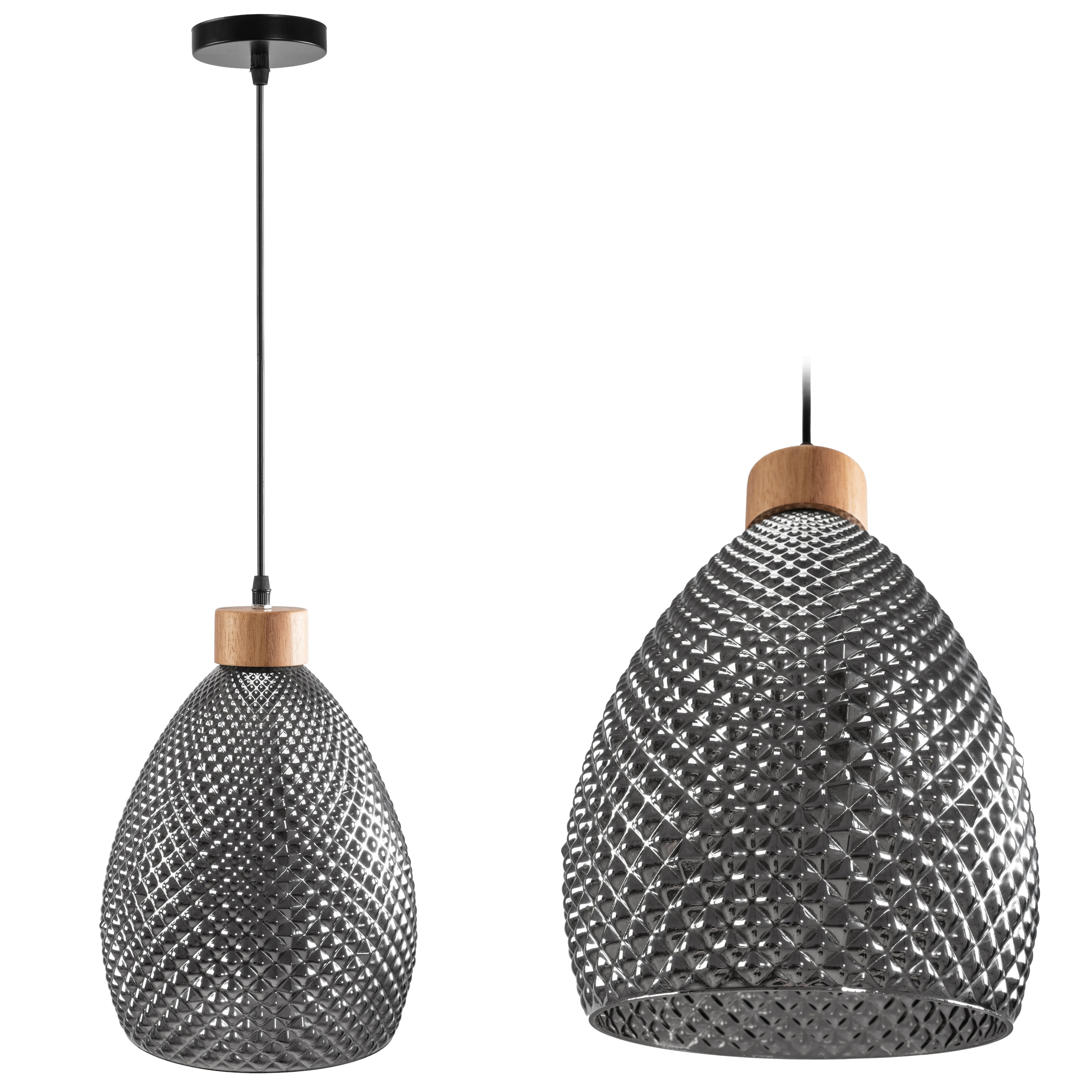 Lampa Sufitowa Szklana Retro APP897-1CP Czarna 1