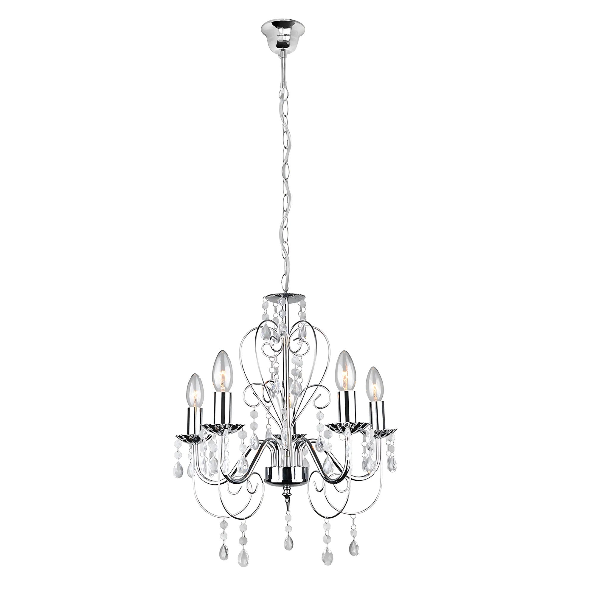 LAMPA SUFITOWA WISZĄCA EBT008-5CP CHROM 1