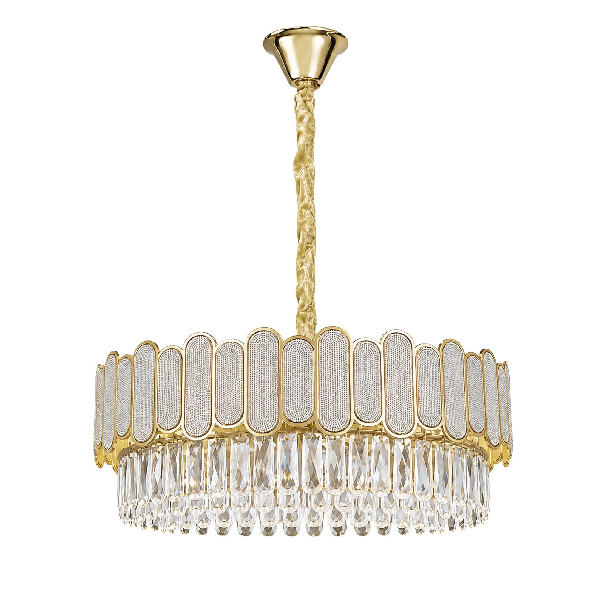 Lampa Wisząca Z Kryształami SWE107-CP 50cm Złota 1