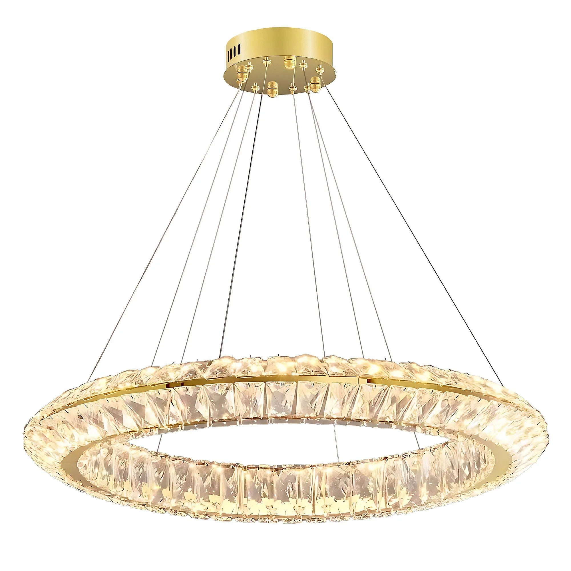 LAMPA SUFITOWA WISZĄCA LED APP1769-CP Złota 80cm 1