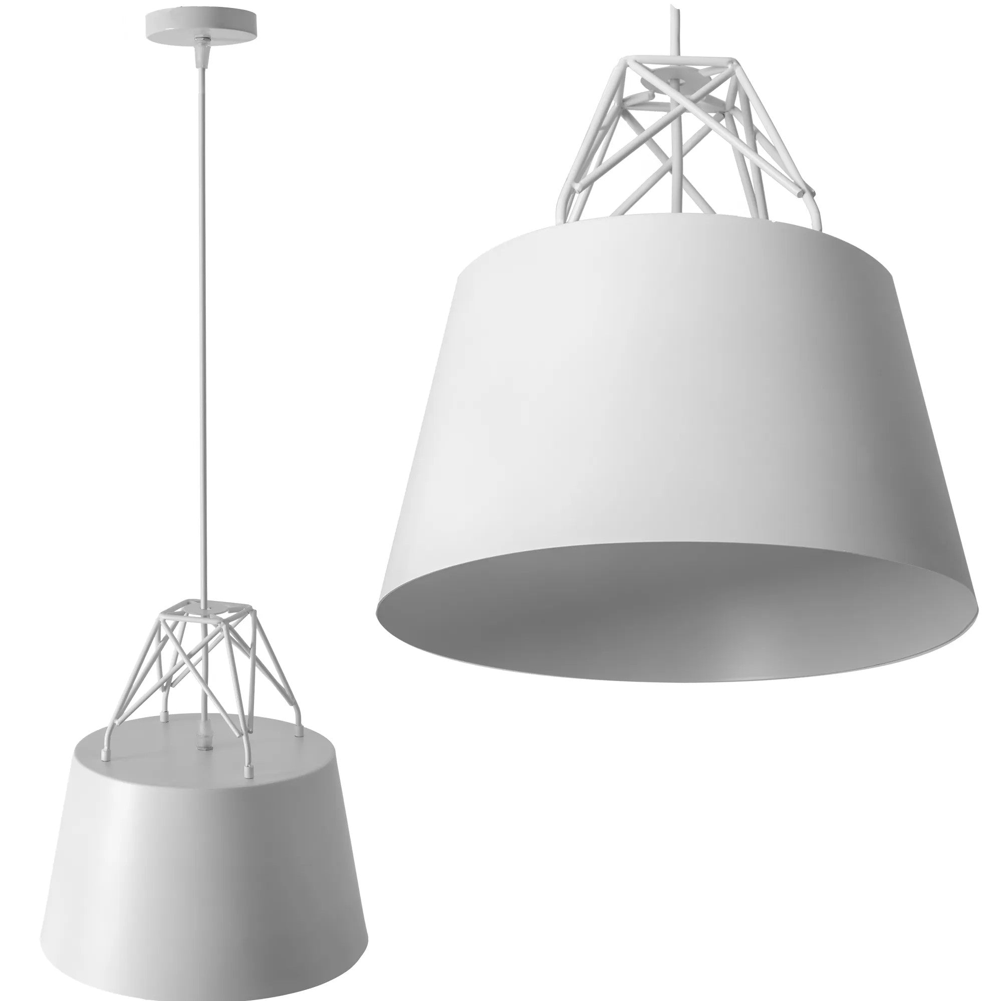 Lampa Sufitowa Wisząca Metalowa APP423-1CP Biała 1