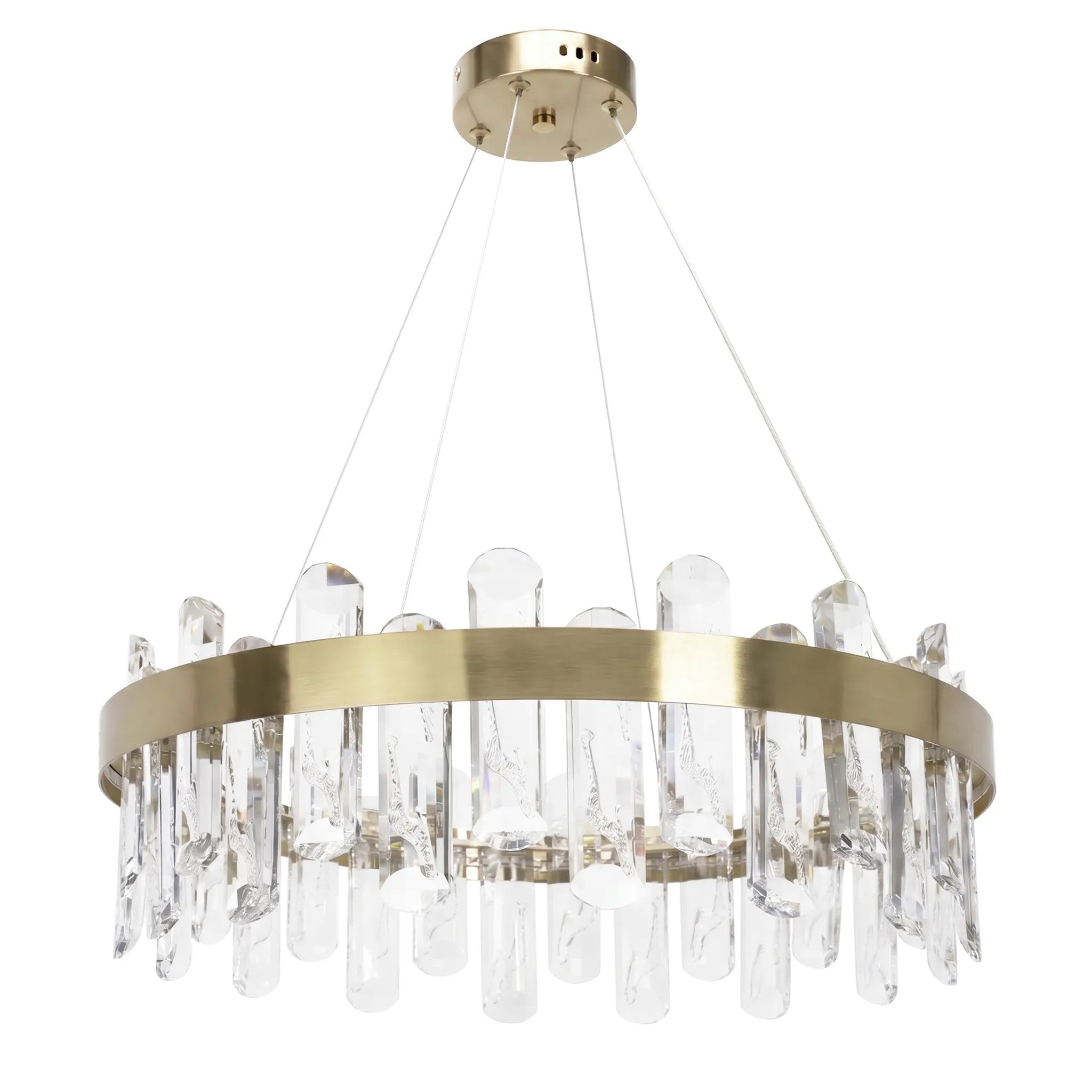 Lampa Wisząca LED Z Kryształami SWE074-1CP 50cm Złoto Szczotkowane 1