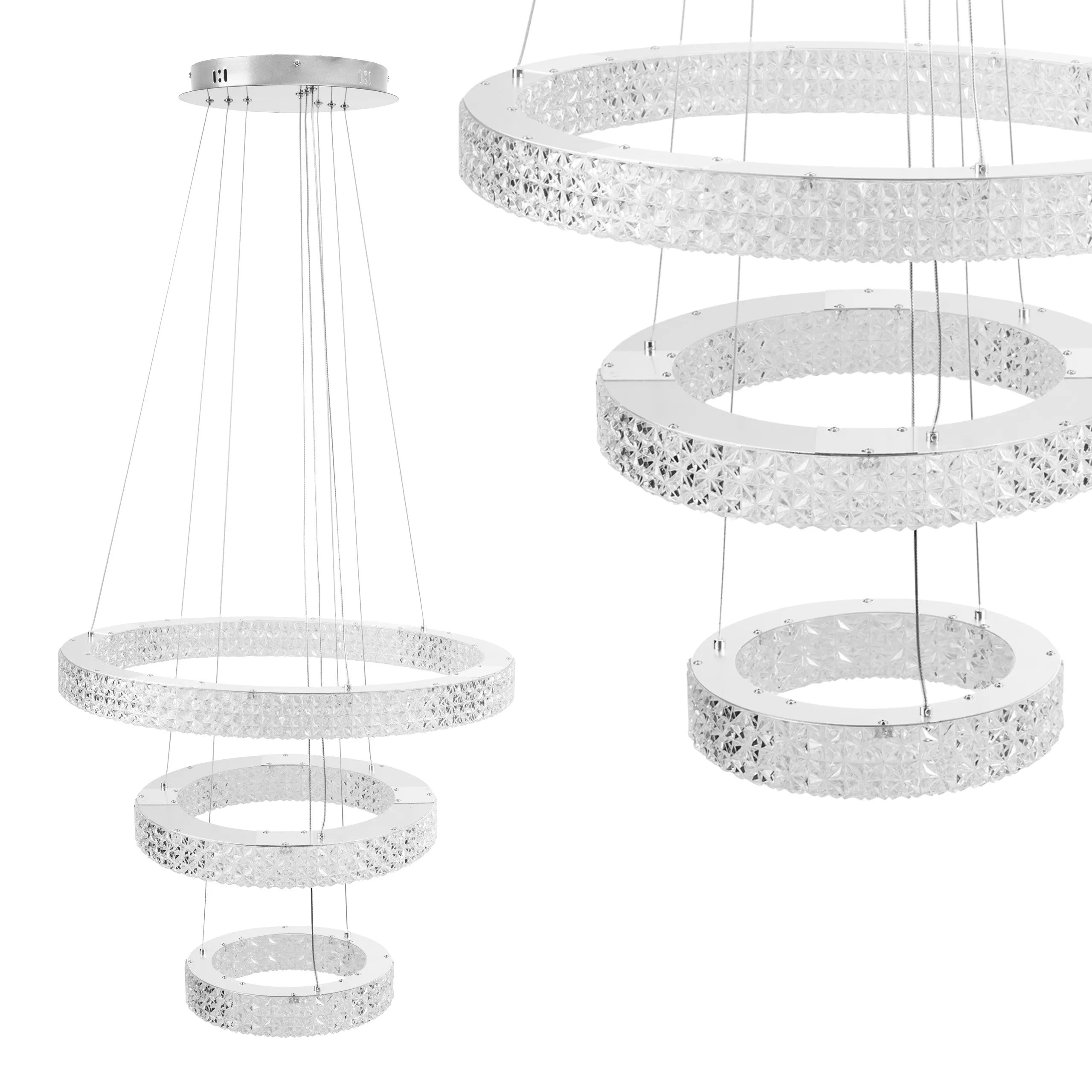 LAMPA WISZĄCA LED KRYSZTAŁOWA MS008-CP Chrom 1