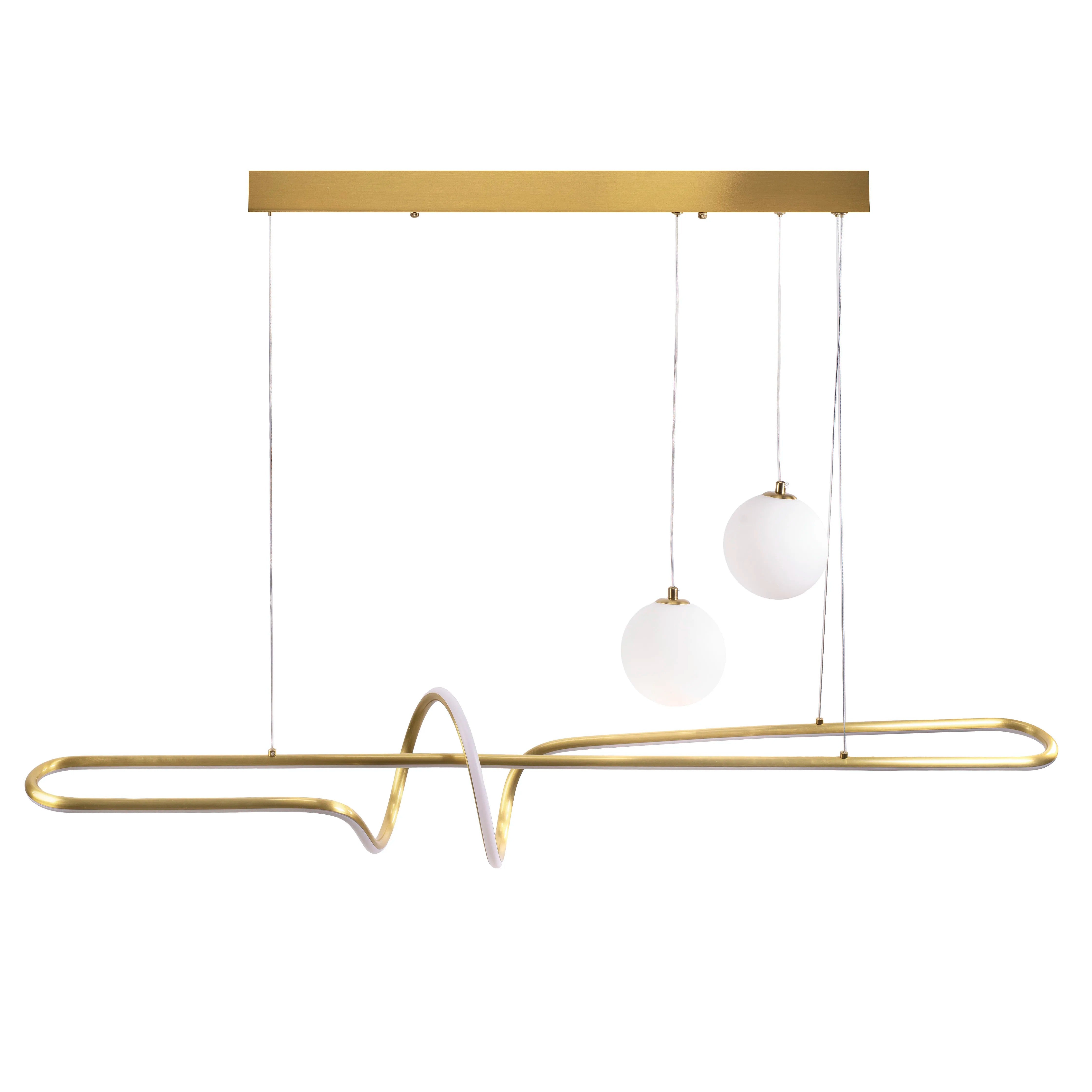 LAMPA SUFITOWA WISZĄCA LED LHJ039-CP ZŁOTA SZCZOTKOWANA 1