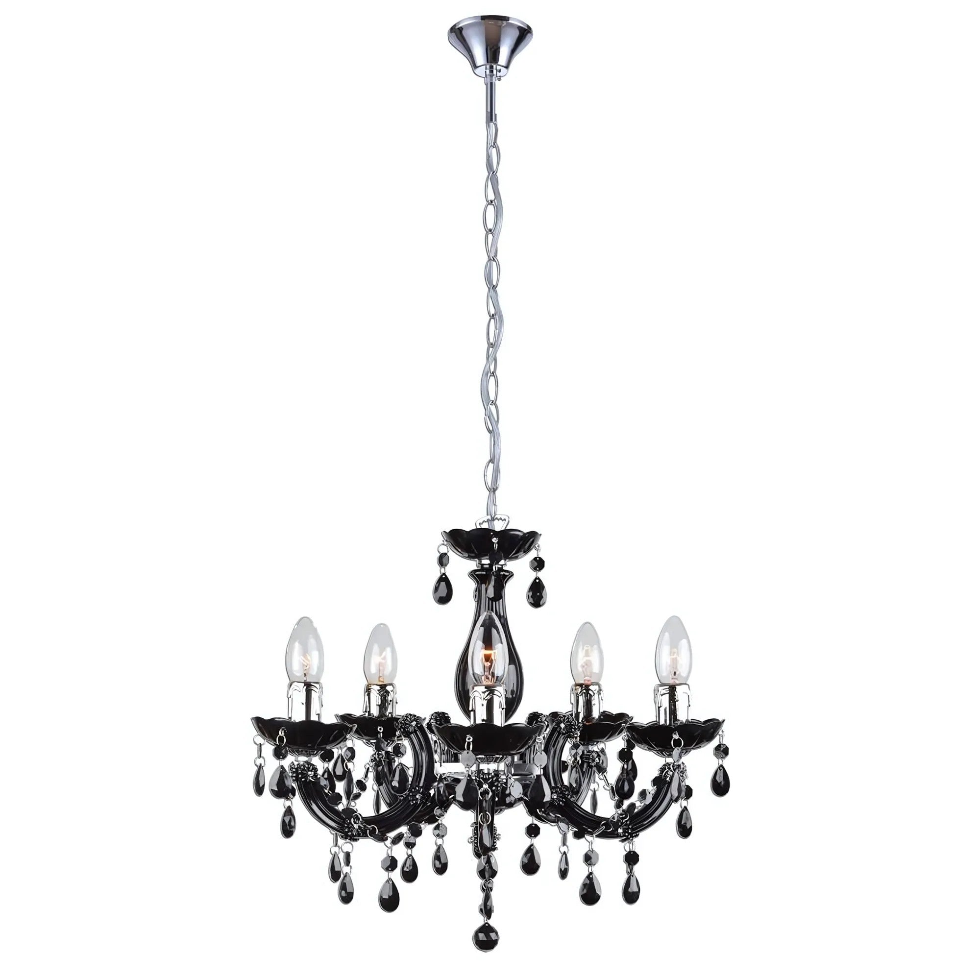 LAMPA SUFITOWA WISZĄCA EBT002-5CP BLACK 1