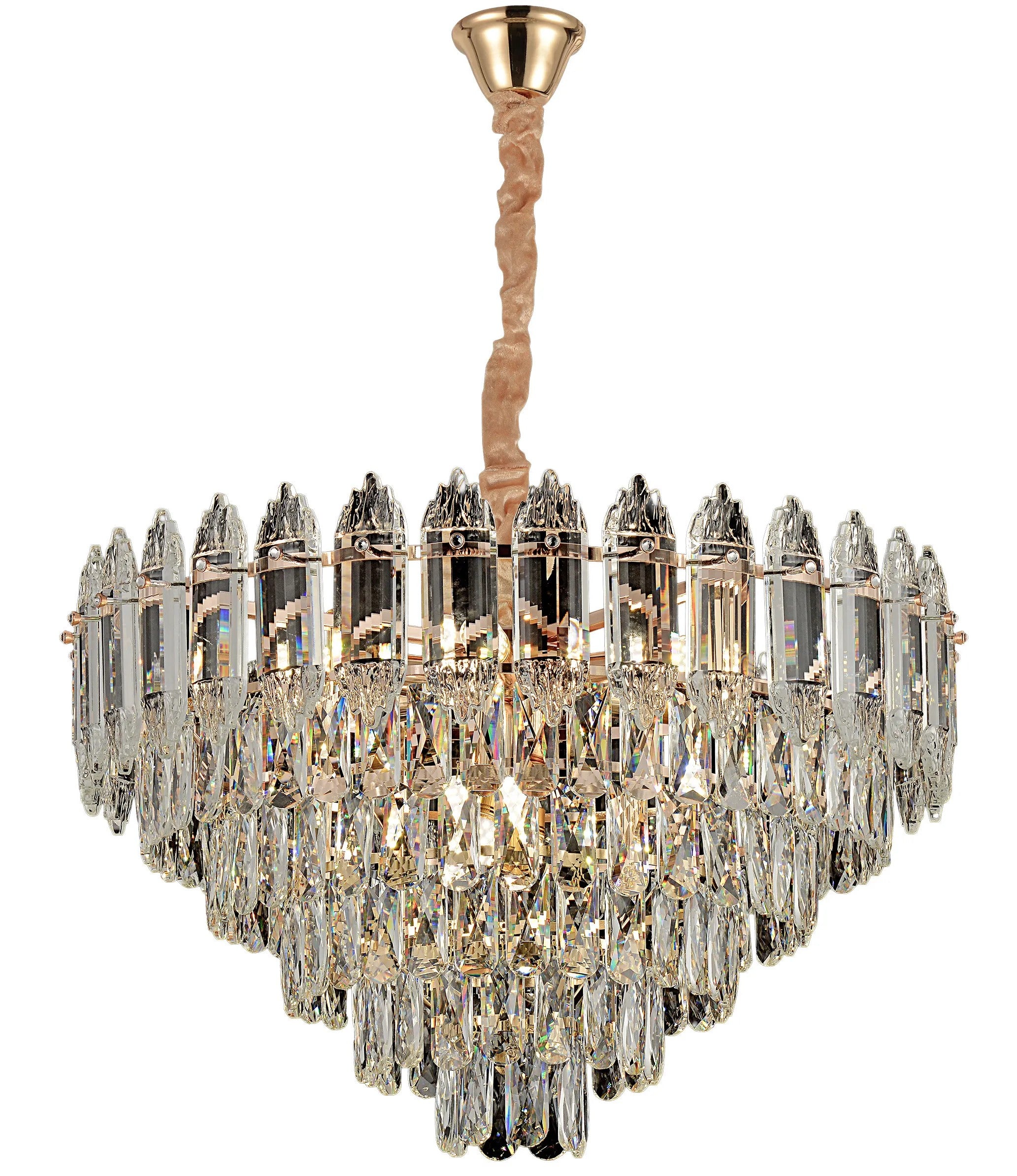 Lampa Wisząca Z Kryształami G057-CP 50cm Złota 1