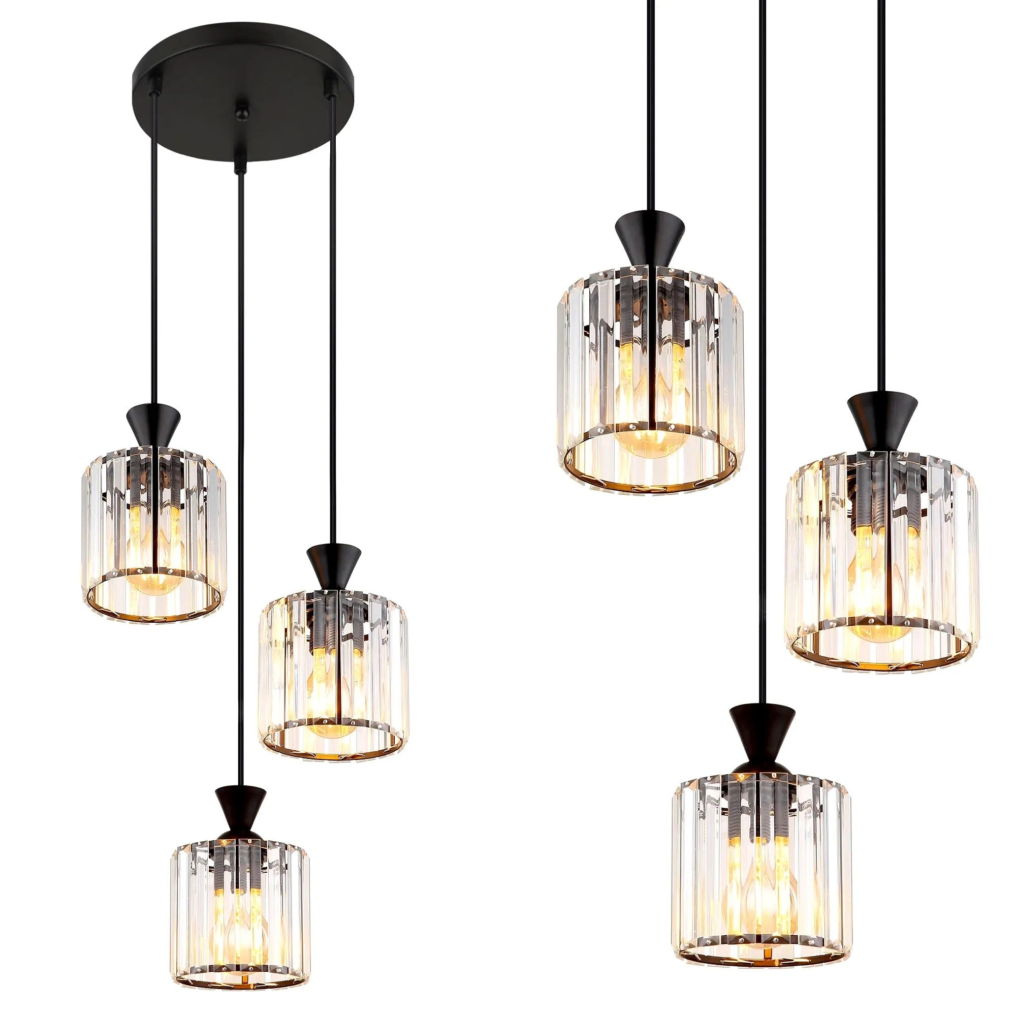 LAMPA SUFITOWA WISZĄCA EBT025-3CP CZARNA 1
