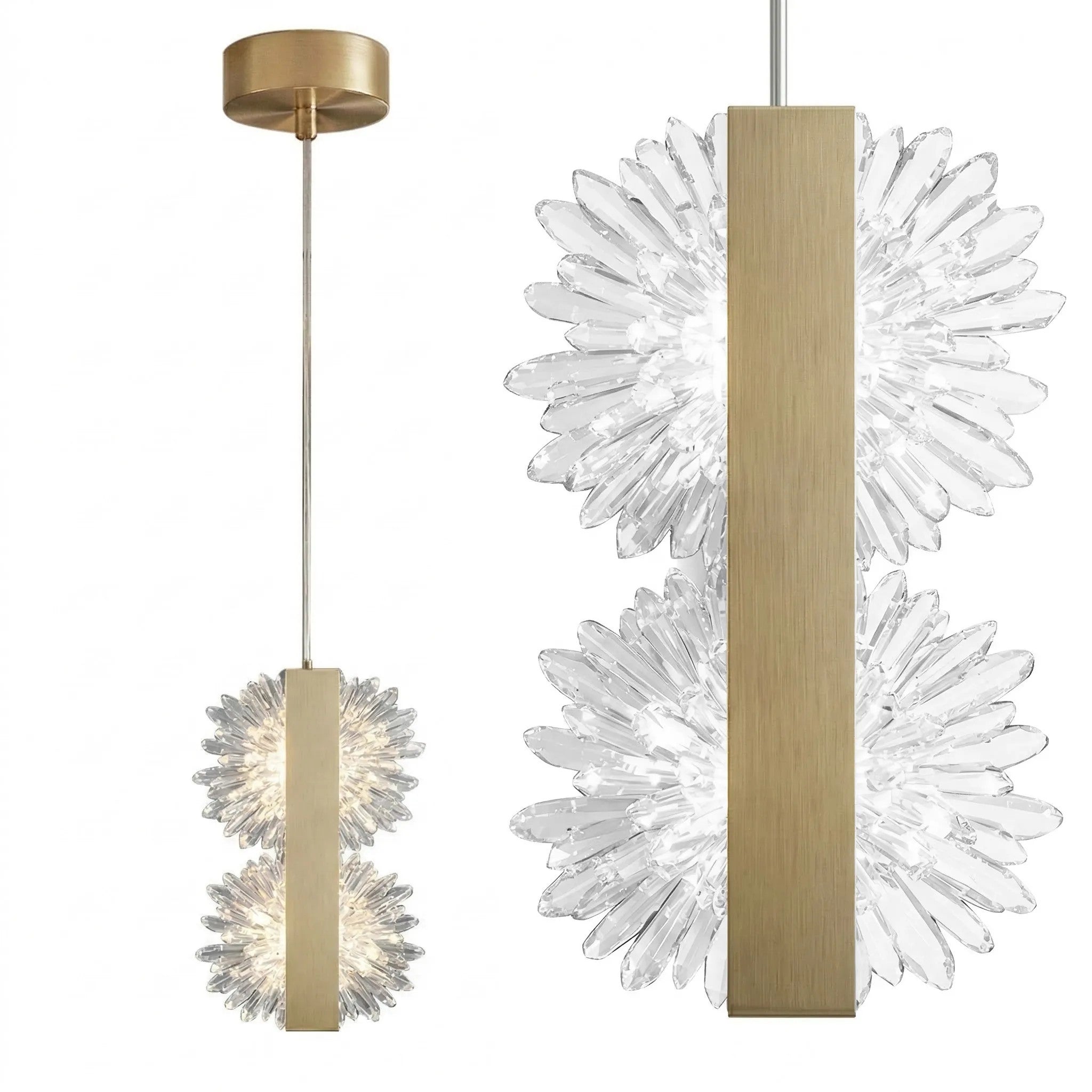 Lampa Wisząca LED G148-2CP Gold Złota Szczotkowana 1