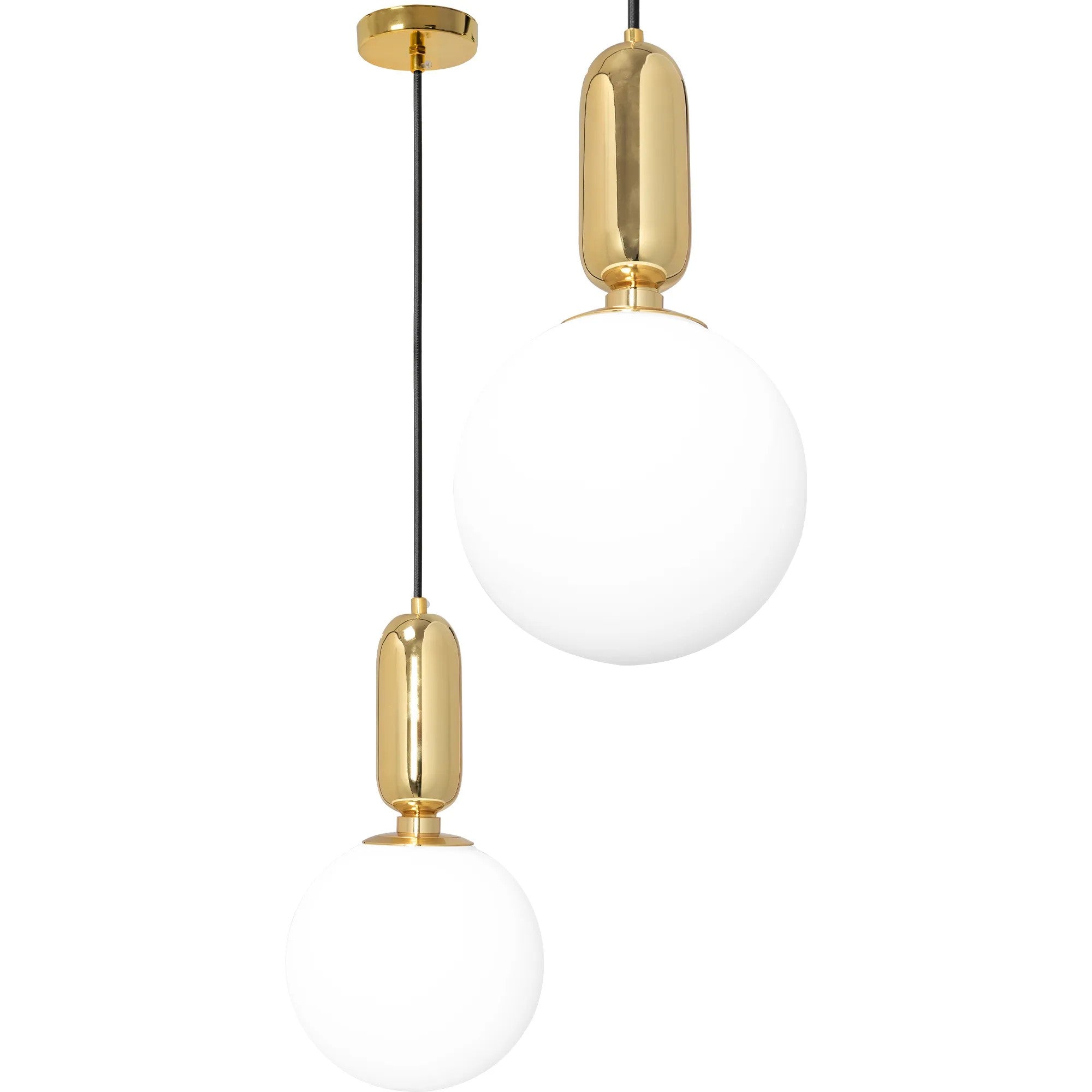 Lampa Sufitowa Wisząca Szklana Metalowa APP474-1CP Złota 1