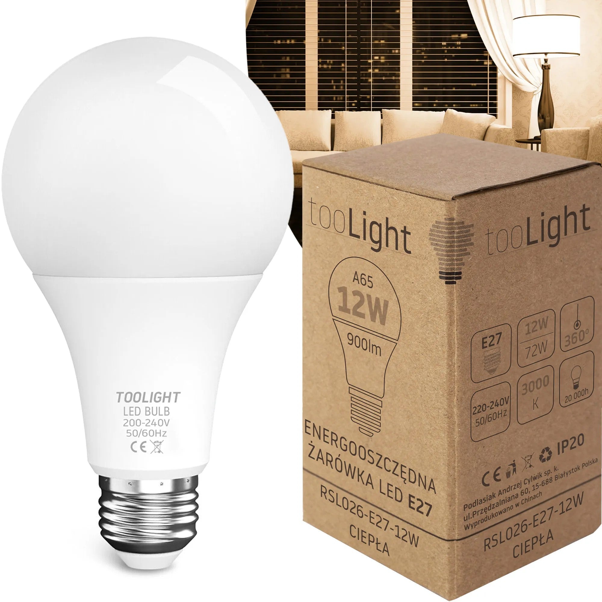 Żarówka LED Ciepła E-27 12W RSL026 1