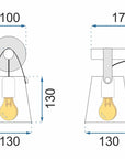 Lampa Kinkiet Ścienny Metalowy Z Paskiem Szary APP468-1W GREY