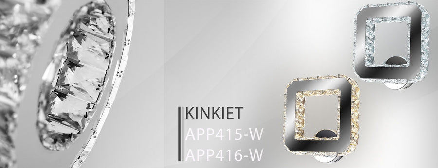 Lampa ścienna kinkiet kryształowy led kwadratowy APP415-W APP416-W