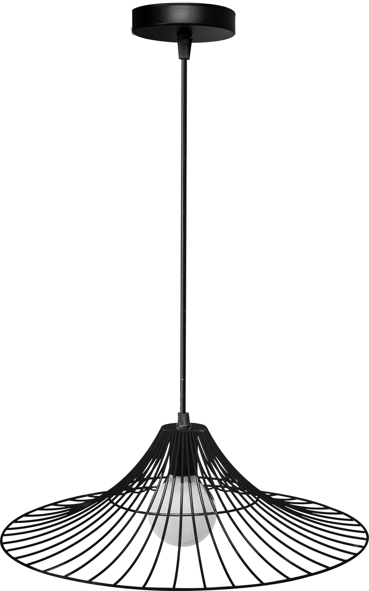 Lampa Sufitowa Wisząca Płaska Okrągła Loft  APP500-1CP Czarna