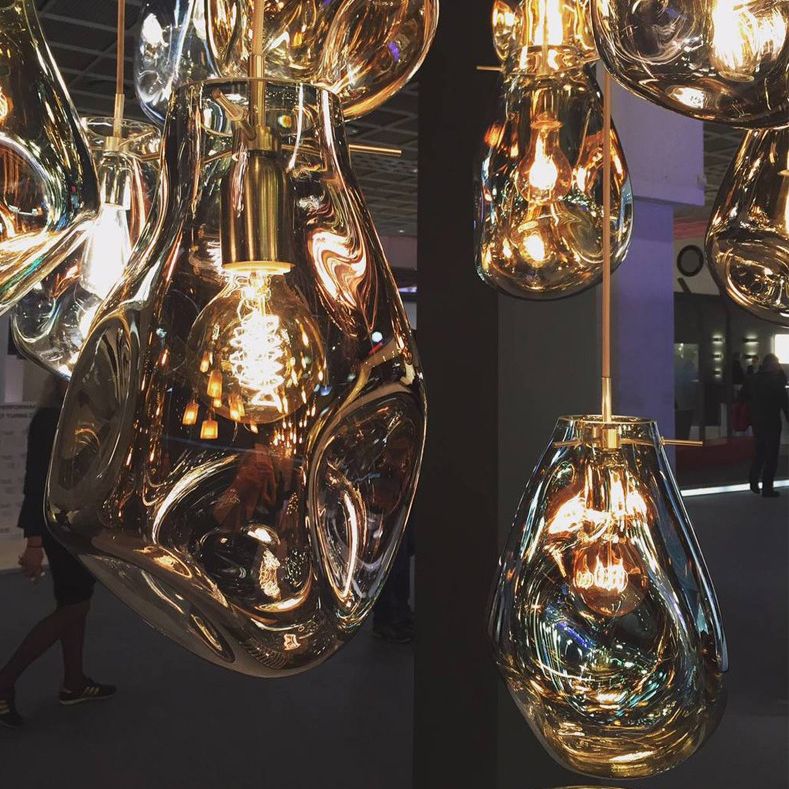 Lampa Sufitowa Wisząca Szklana APP327-1CP NIEBIESKA