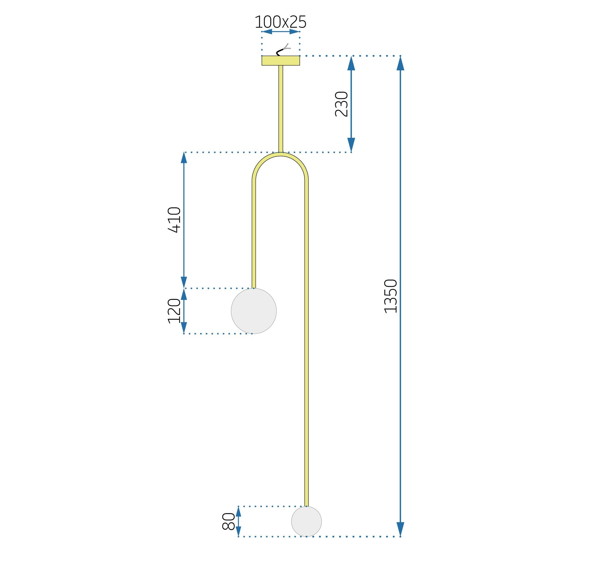 Lampa Sufitowa Wisząca Szklane Kule APP964-2CP Złota