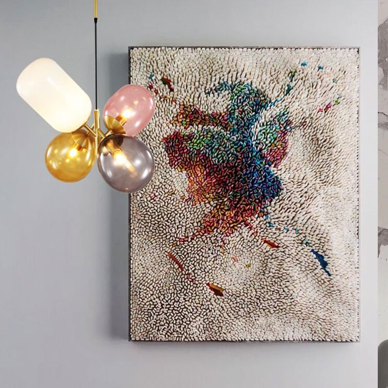 Lampa Sufitowa Wisząca Szklana APP436-4C Multicolor