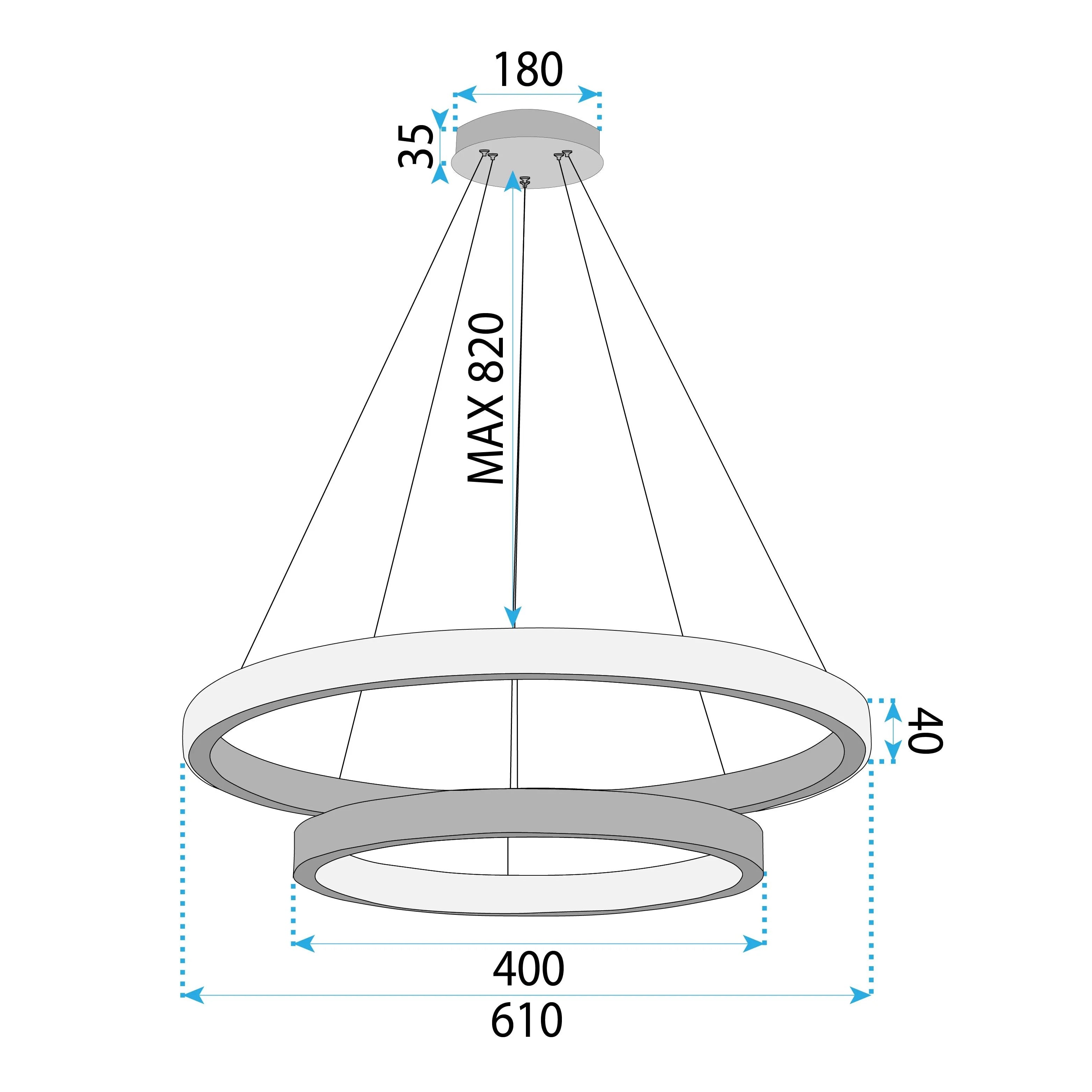 LAMPA SUFITOWA WISZĄCA LED APP1772-CP Złoto Szczotkowane 20