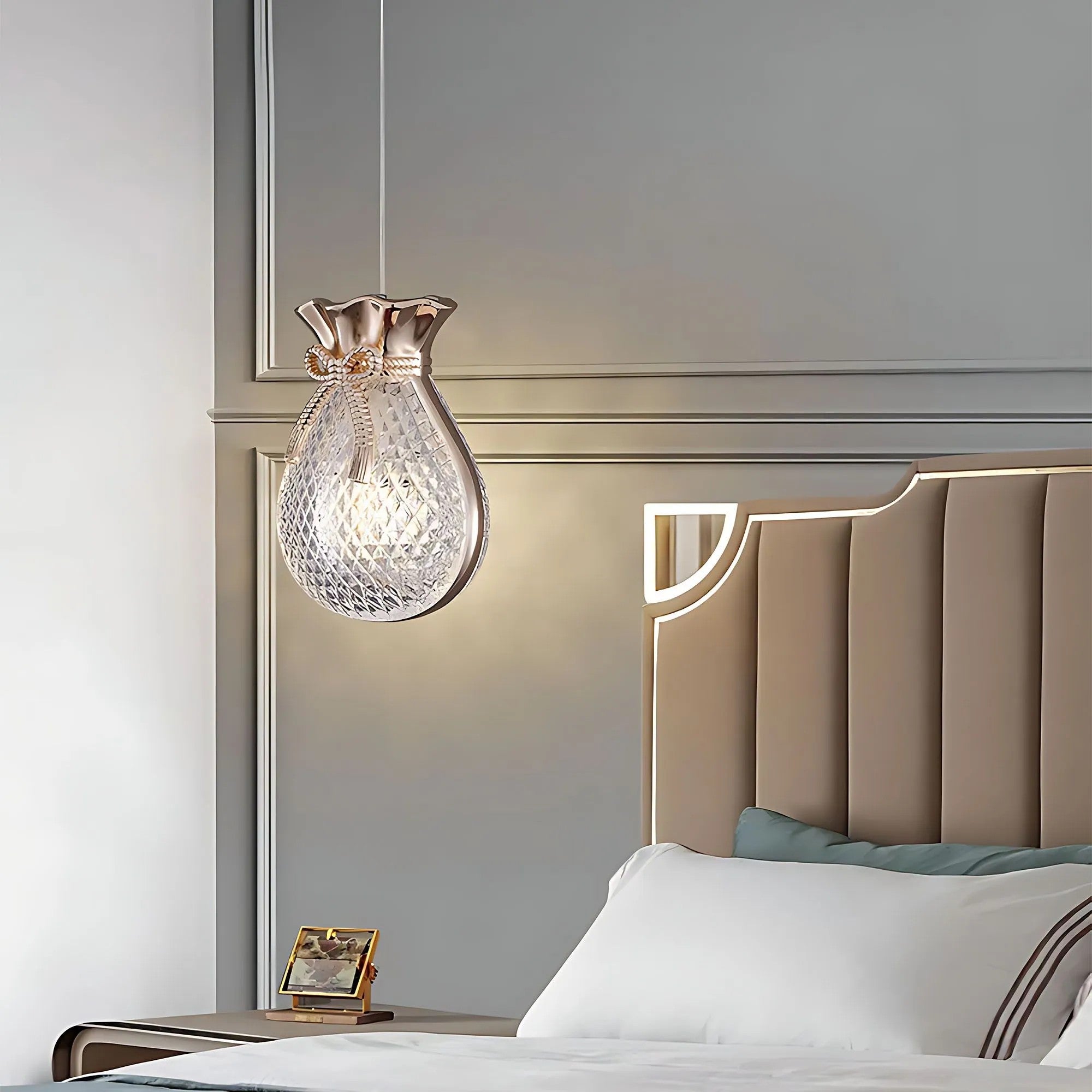 LAMPA SUFITOWA WISZĄCA LHJ107-1CP JASNE RÓŻOWE ZŁOTO 20
