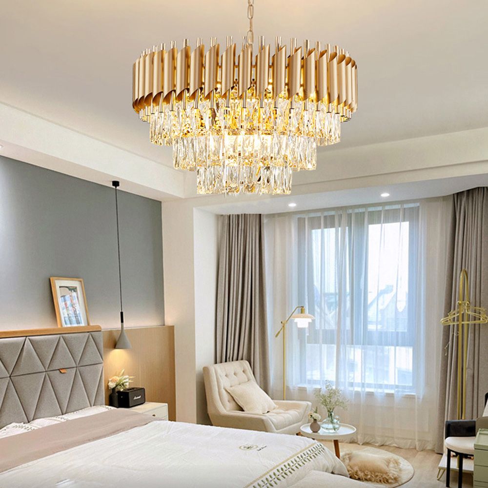 Lampa Wisząca z Kryształami 312359 ZŁOTA